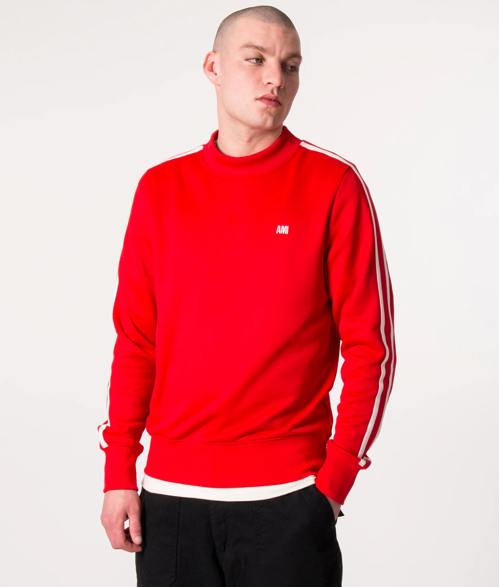 Twin Stripe Crew Neck Sweatshirt