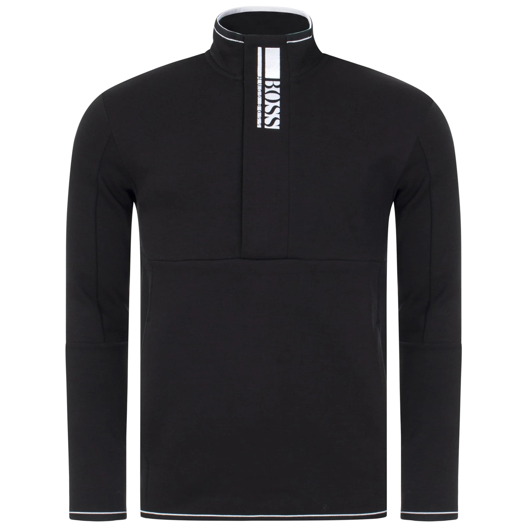 Athleisure Quarter Zip Colour Block Logo Sweat