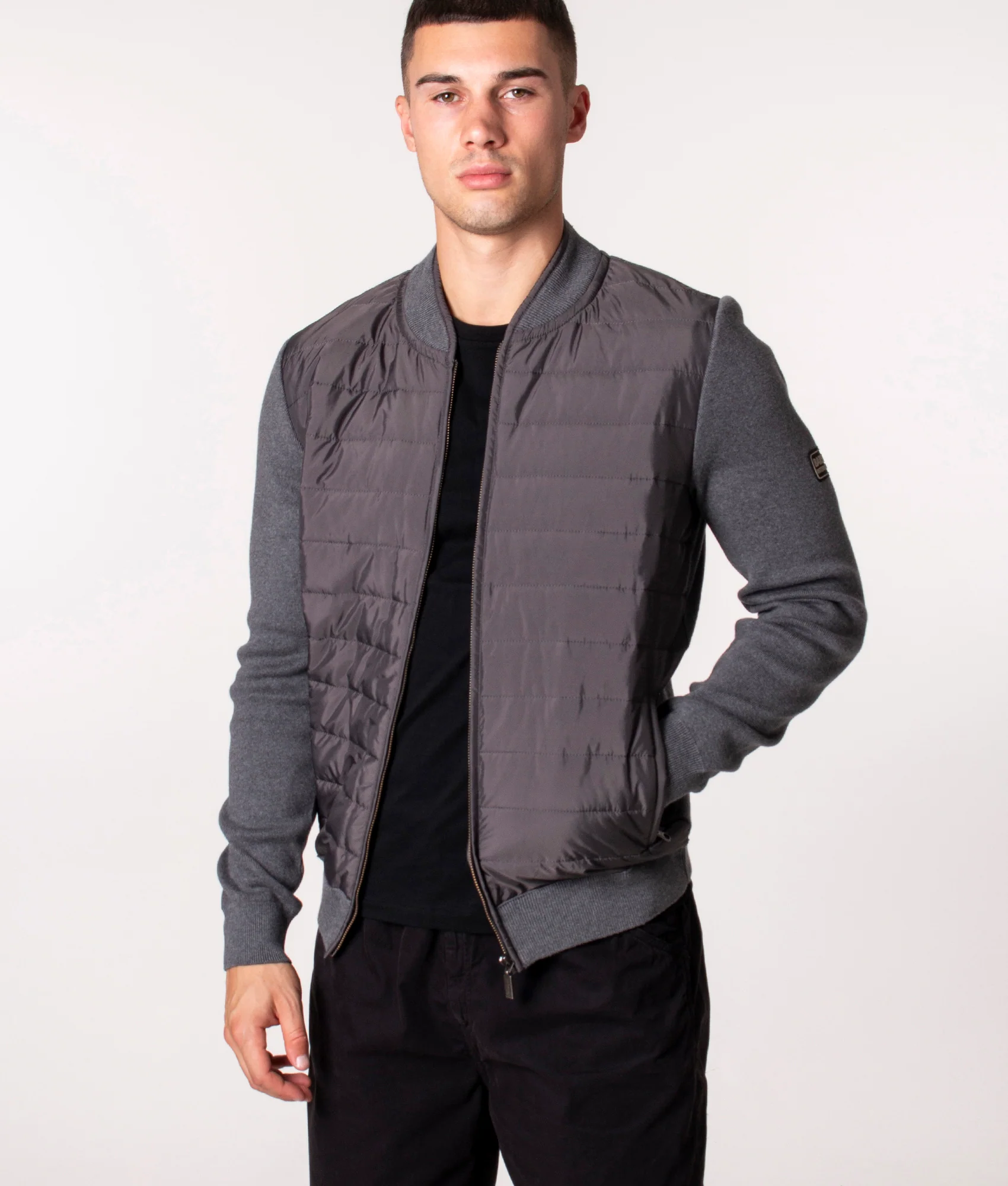 Slim Fit Baffle Zip Through Hybrid Jacket - Image 2