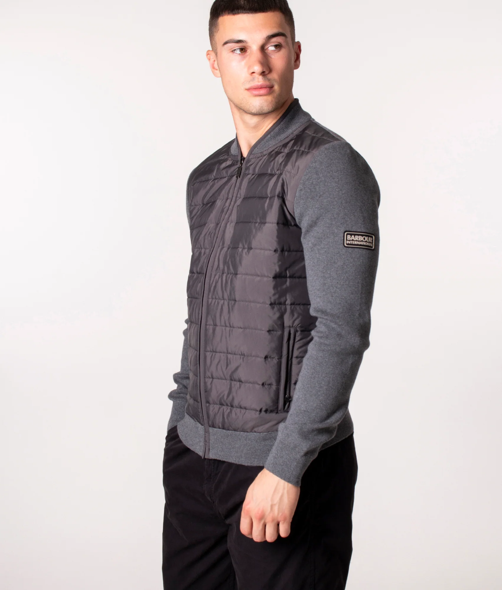 Slim Fit Baffle Zip Through Hybrid Jacket - Image 5