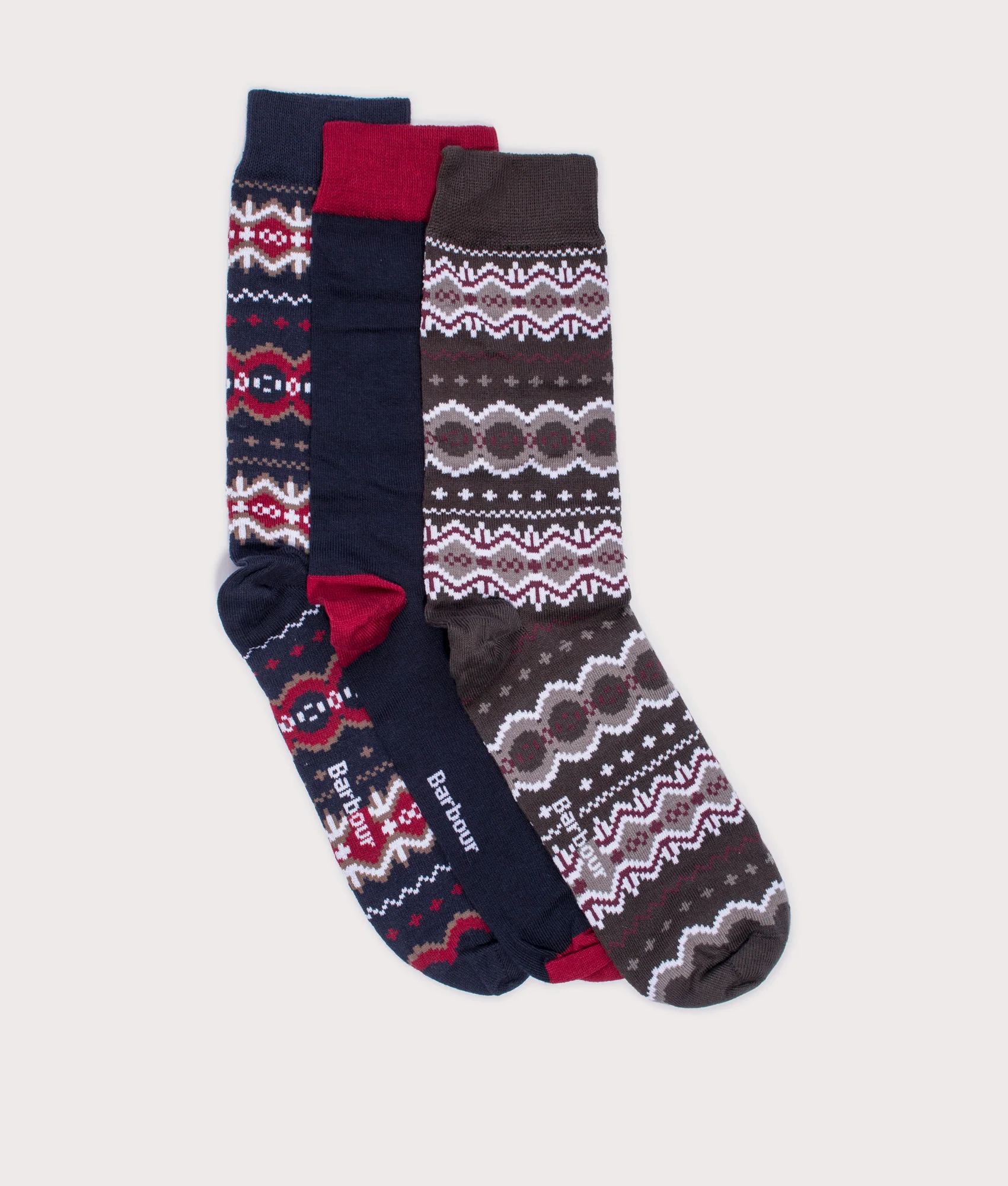 Three Pack of Fairisle Socks Gift Box