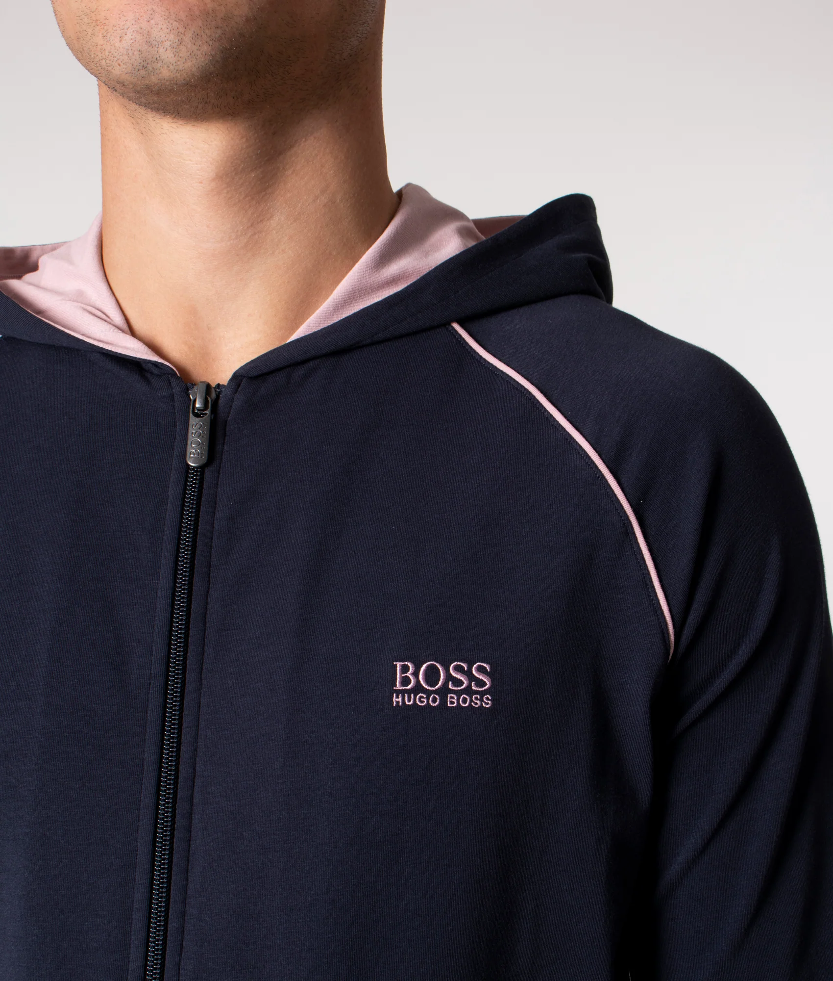 Regular Fit Mix and Match Lightweight Zip Through Hoodie - Image 2