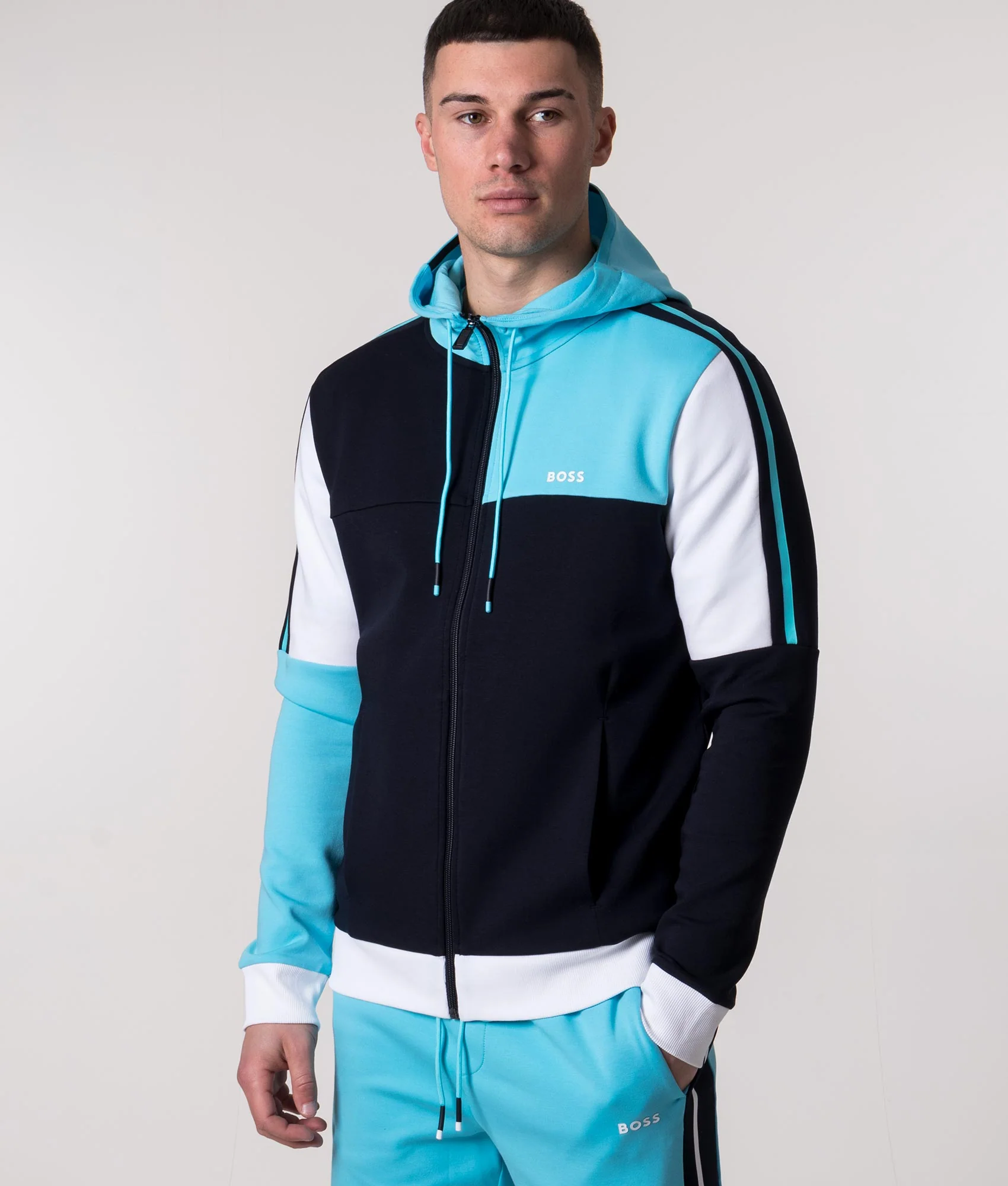 Regular Fit Saggy 1 Zip Through Hoodie