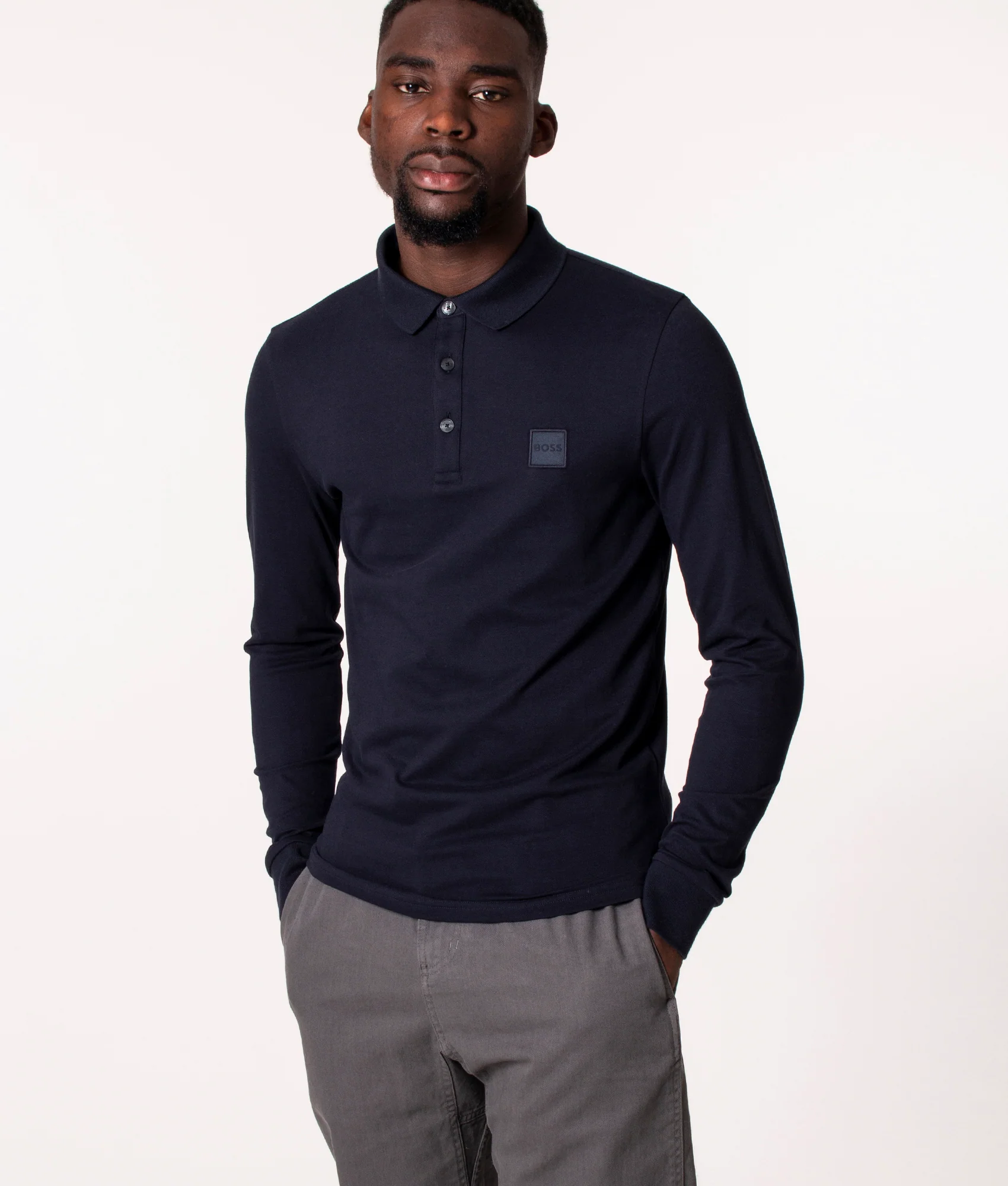 Slim Fit Long Sleeve Passerby Polo Shirt - Image 2
