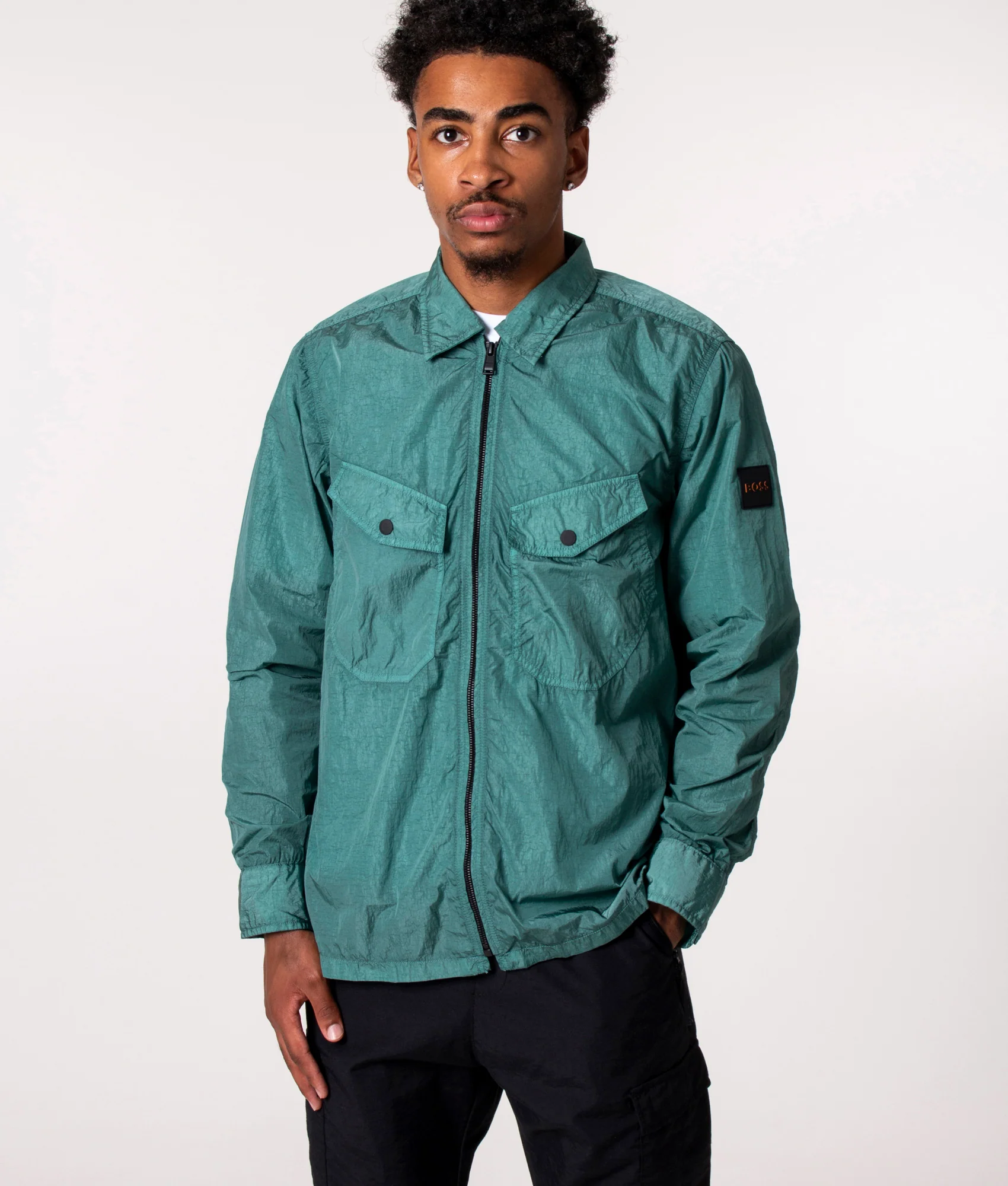 Regular Fit Zip Through Lovel 8 Overshirt - Image 4