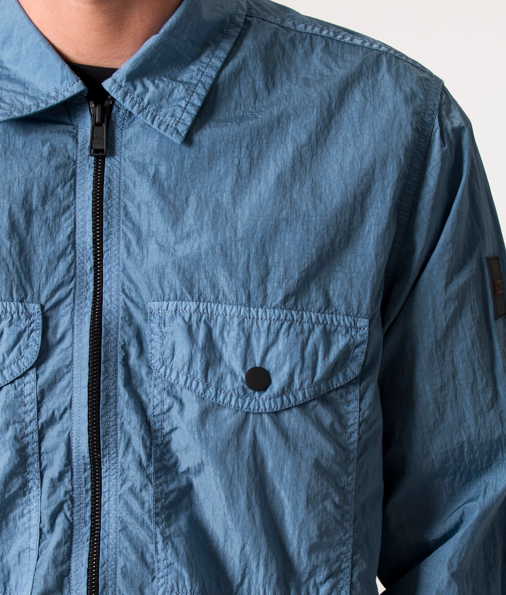 Oversized Zip Through Lovel 8 Overshirt - Image 3