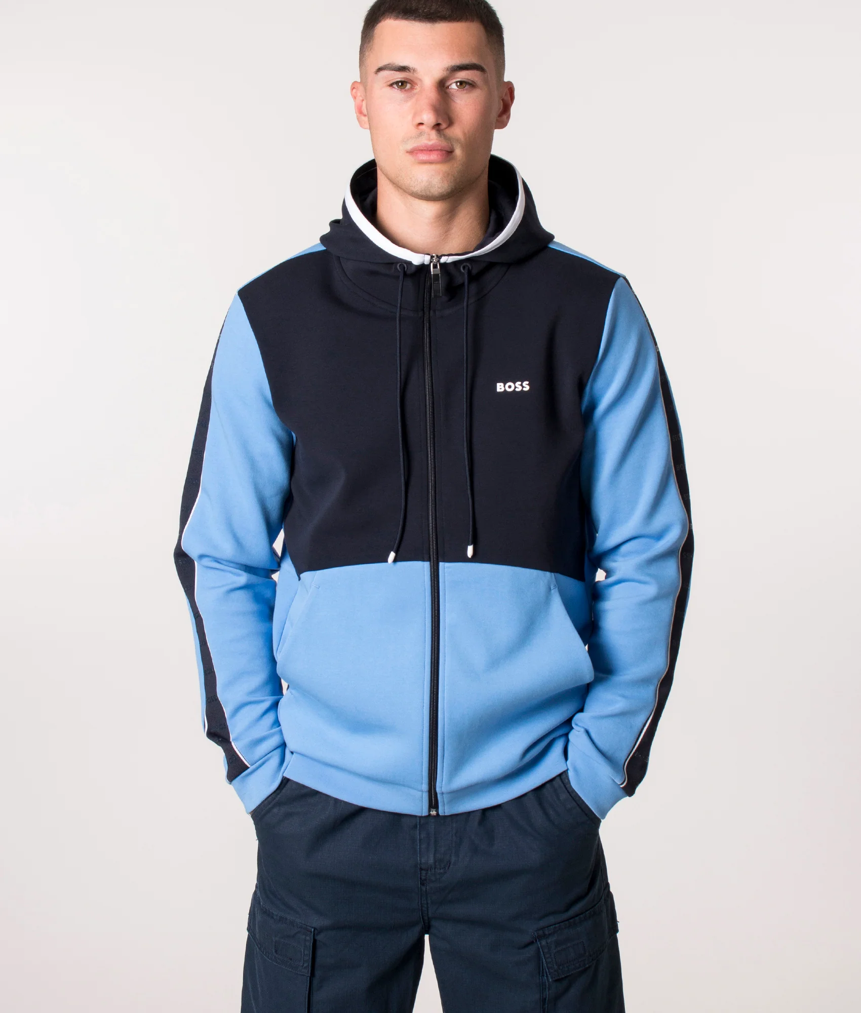 Regular Fit Saggy 1 Zip Through Hoodie - Image 3
