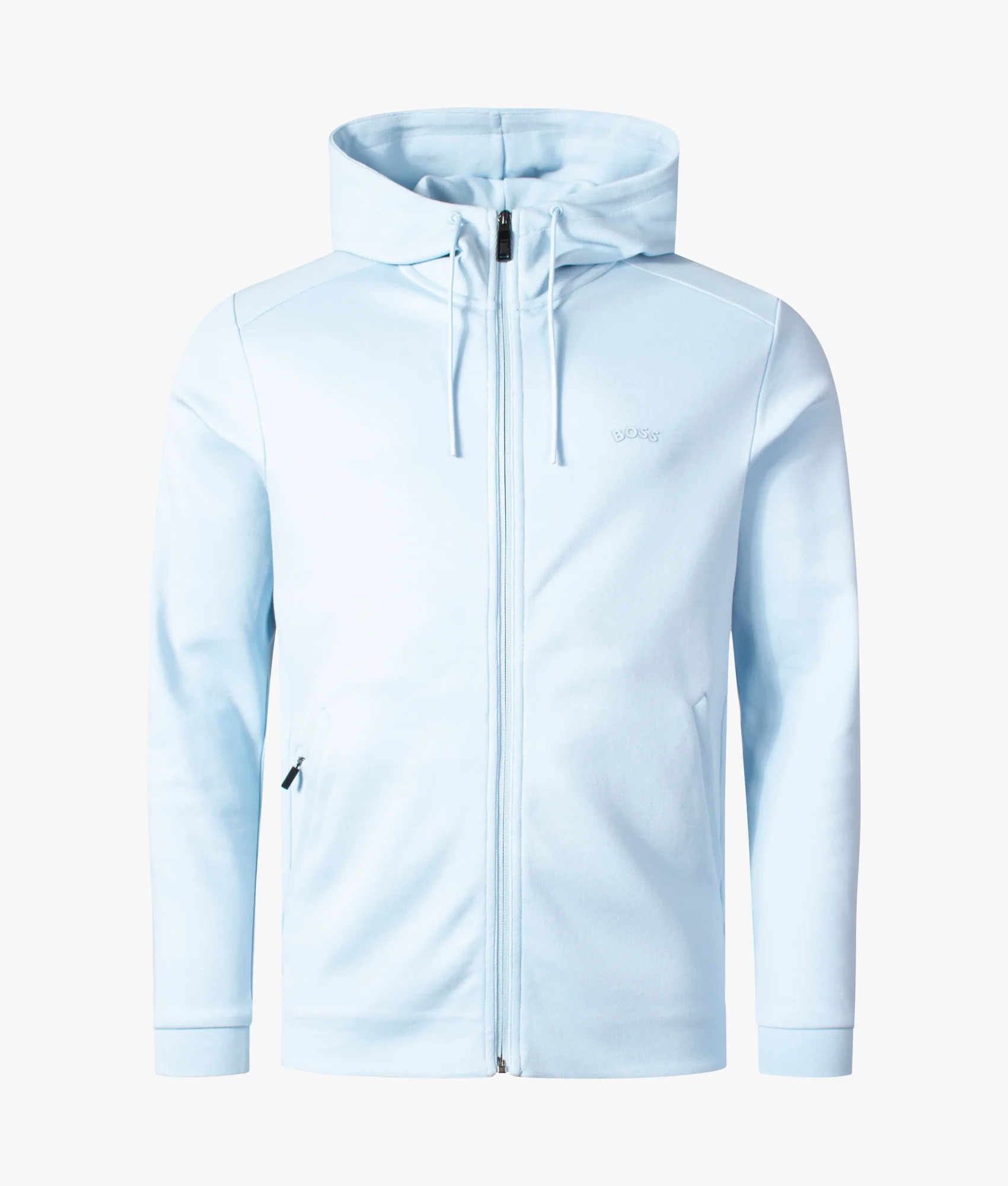 Saggy Curved Logo Zip Through Hoodie