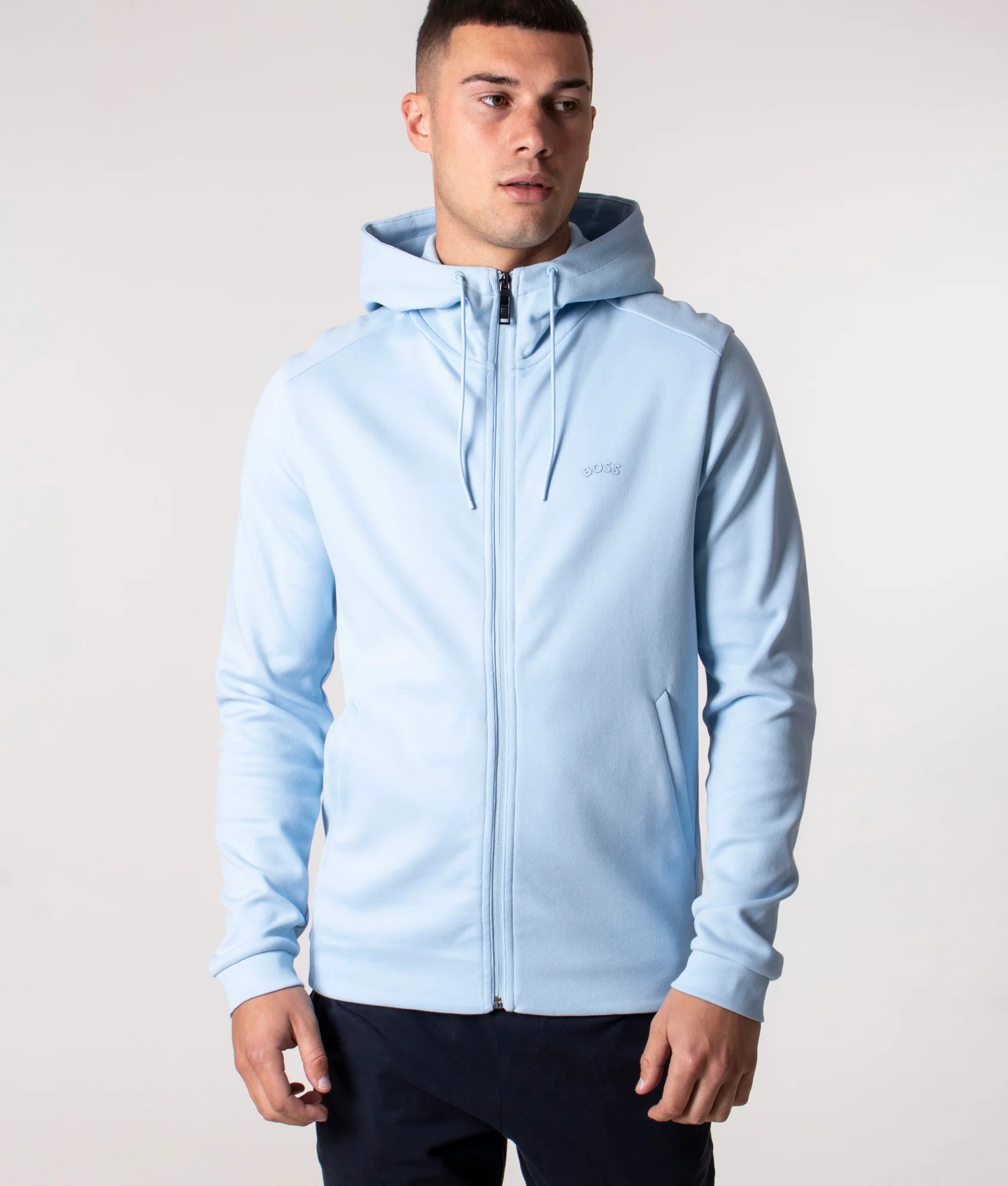 Saggy Curved Logo Zip Through Hoodie - Image 2