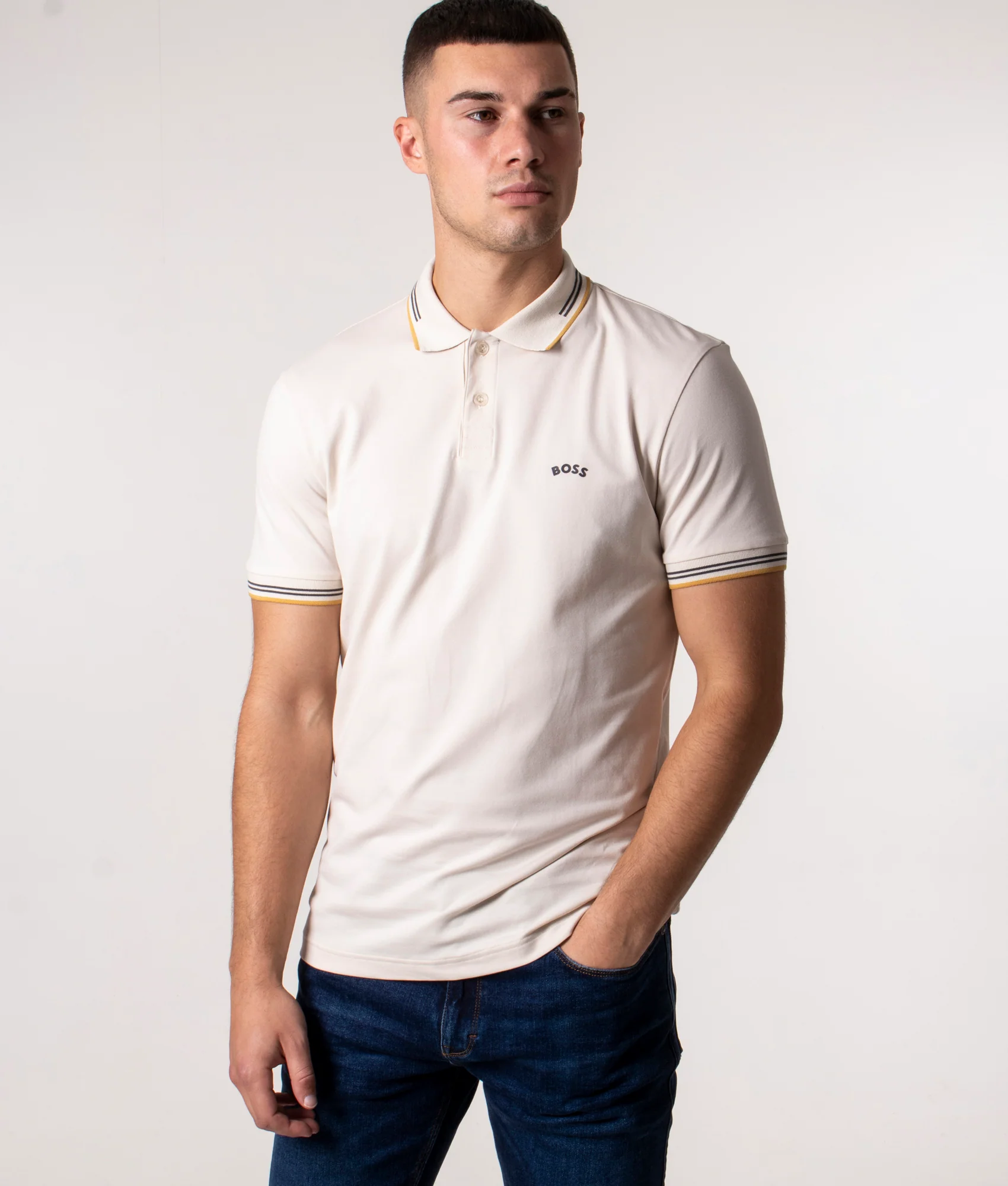 Slim Fit Paul Curved Logo Polo Shirt