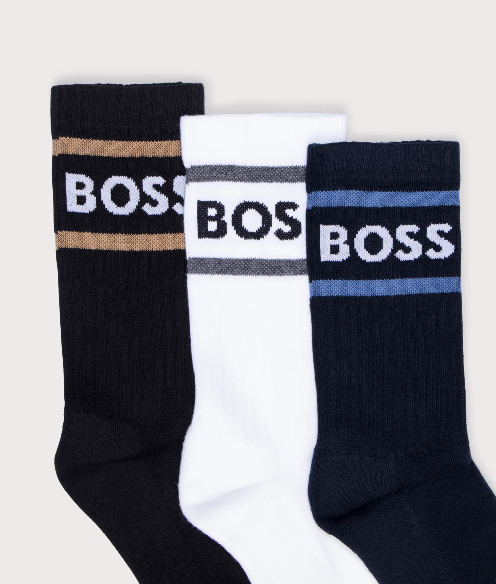 3 Pack of Short Rib Stripe Logo Socks - Image 2