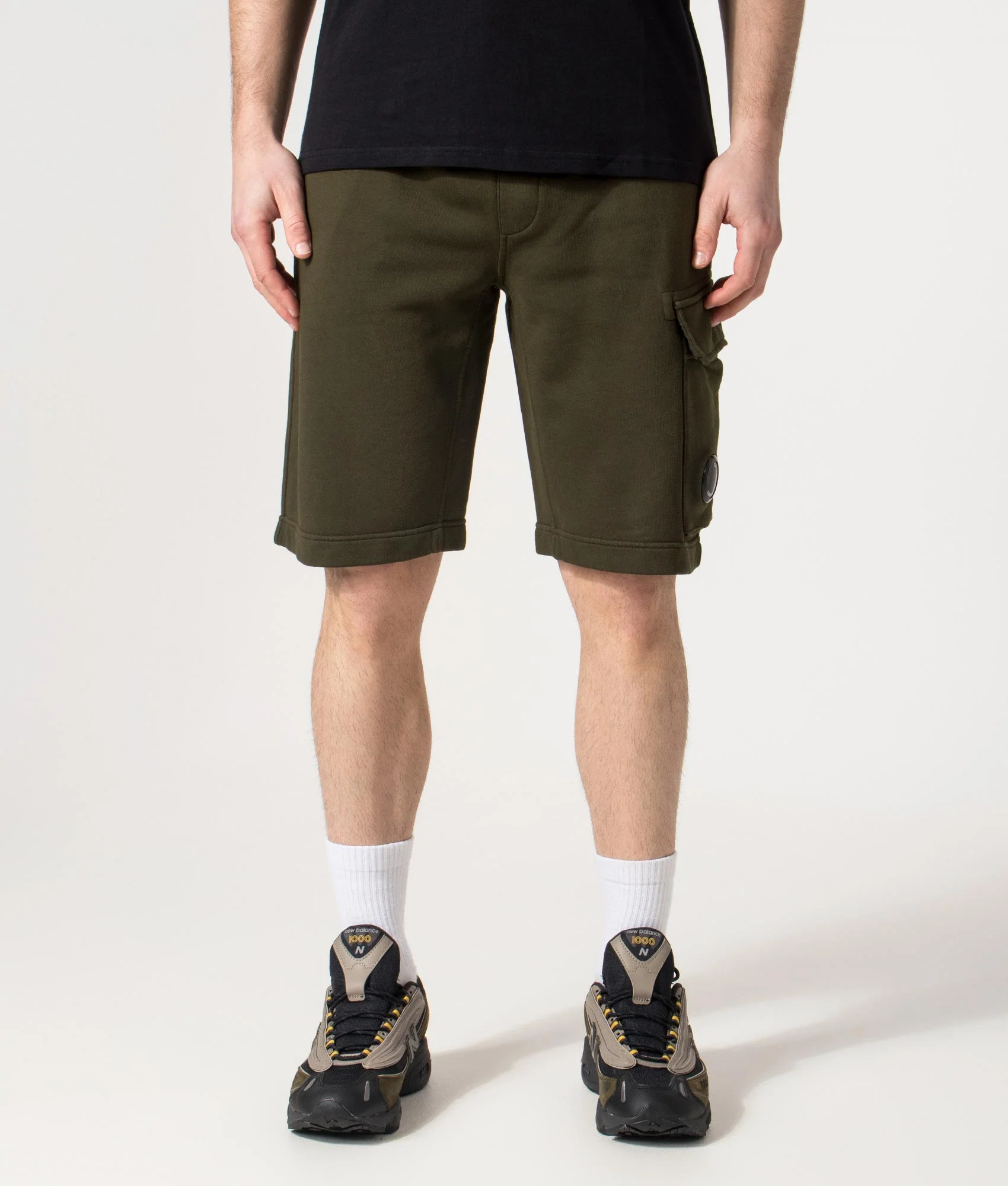 Regular Fit Cotton Diagonal Fleece Cargo Sweatshorts - Image 3