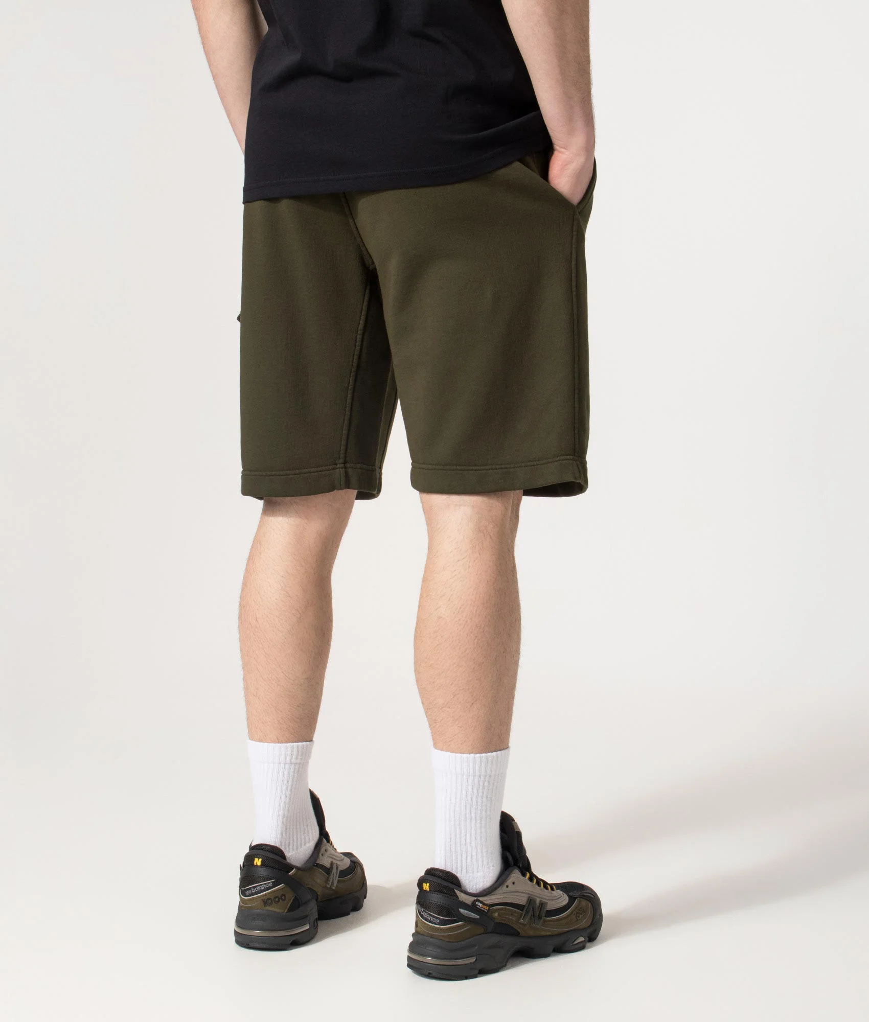 Regular Fit Cotton Diagonal Fleece Cargo Sweatshorts - Image 4