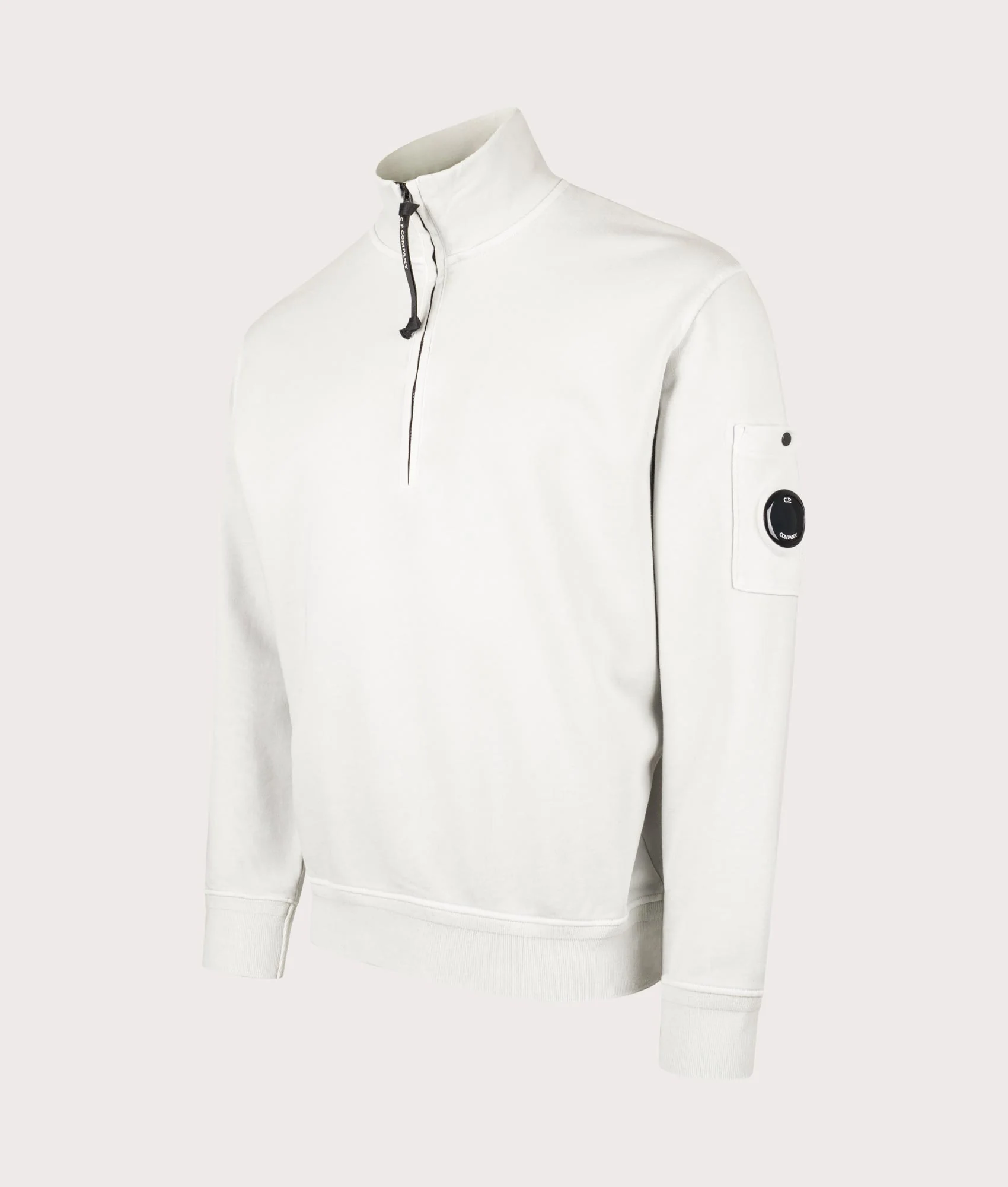 Cotton Diagonal Quarter Zip Sweatshirt
