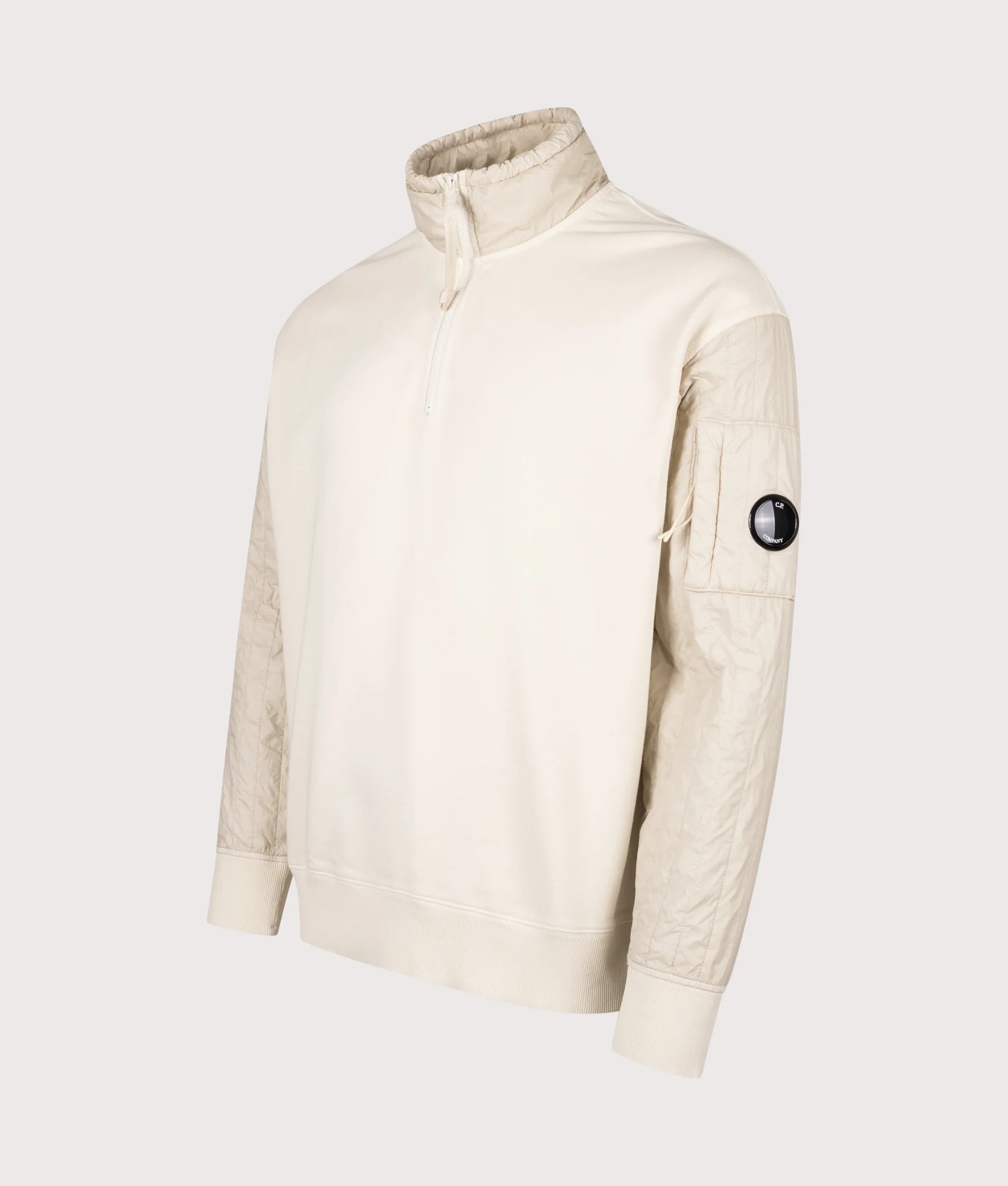 Diagonal Raised Fleece Quarter Zip Sweatshirt