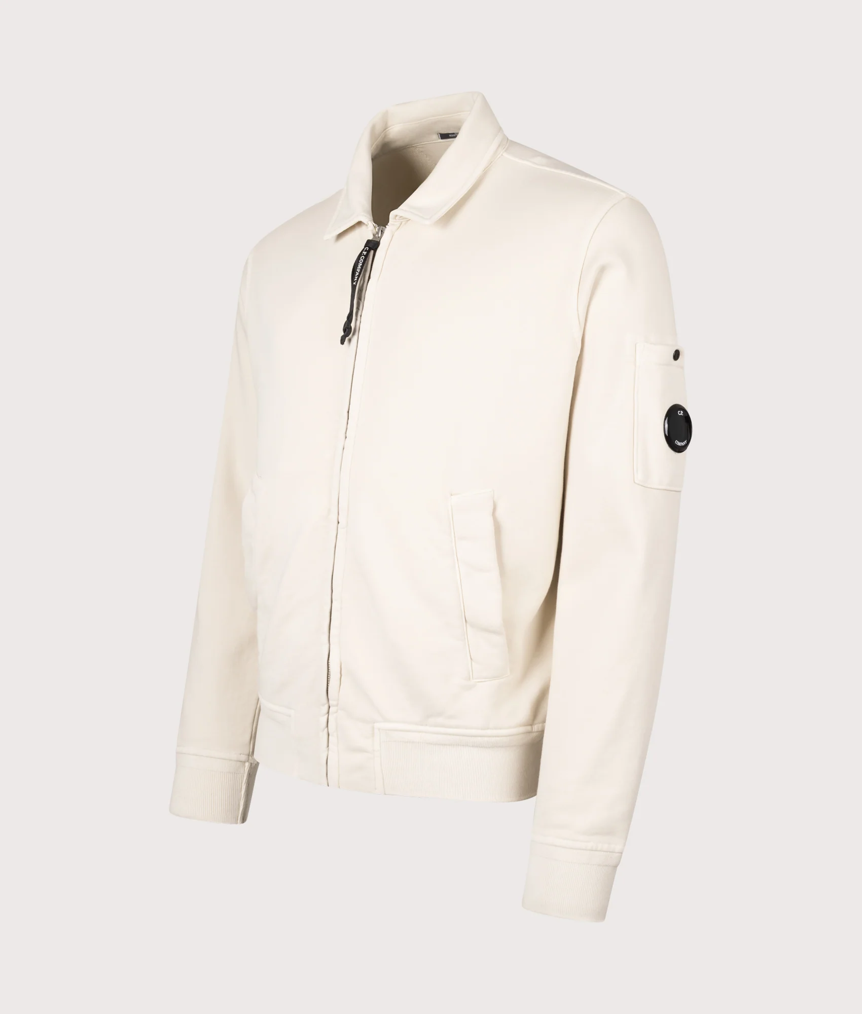 Diagonal Fleece Zip Lens Sweatshirt