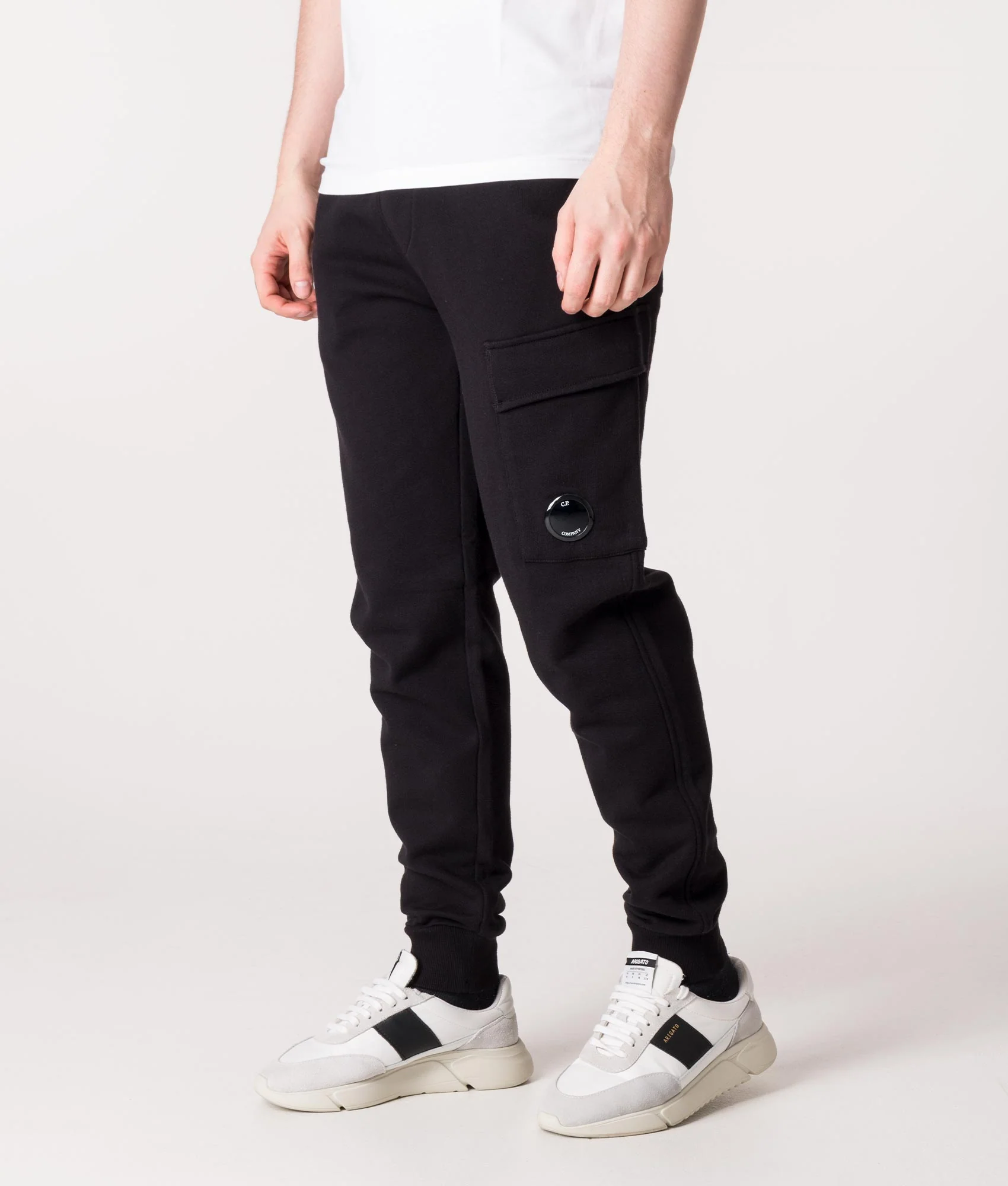 Regular Fit Diagonal Raised Fleece Cargo Joggers