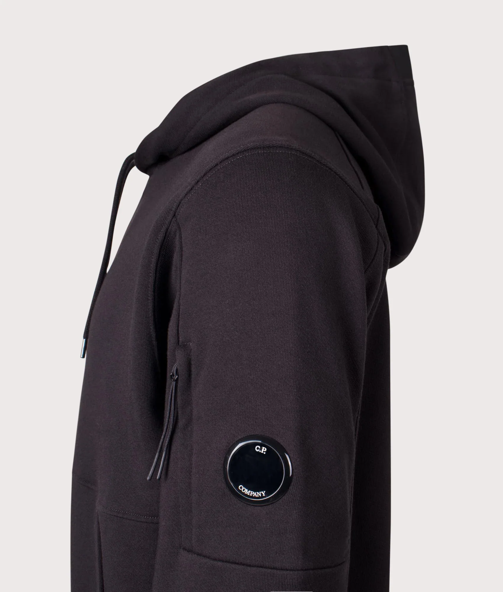 Diagonal Raised Fleece Lens Hoodie - Image 2