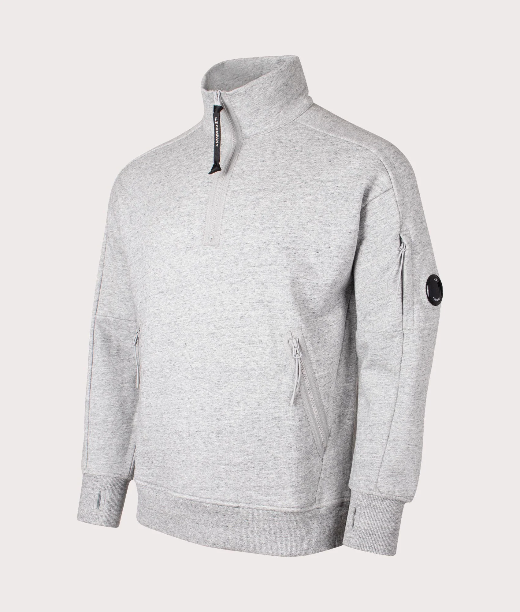 Diagonal Raised Fleece Quarter Zip Sweatshirt