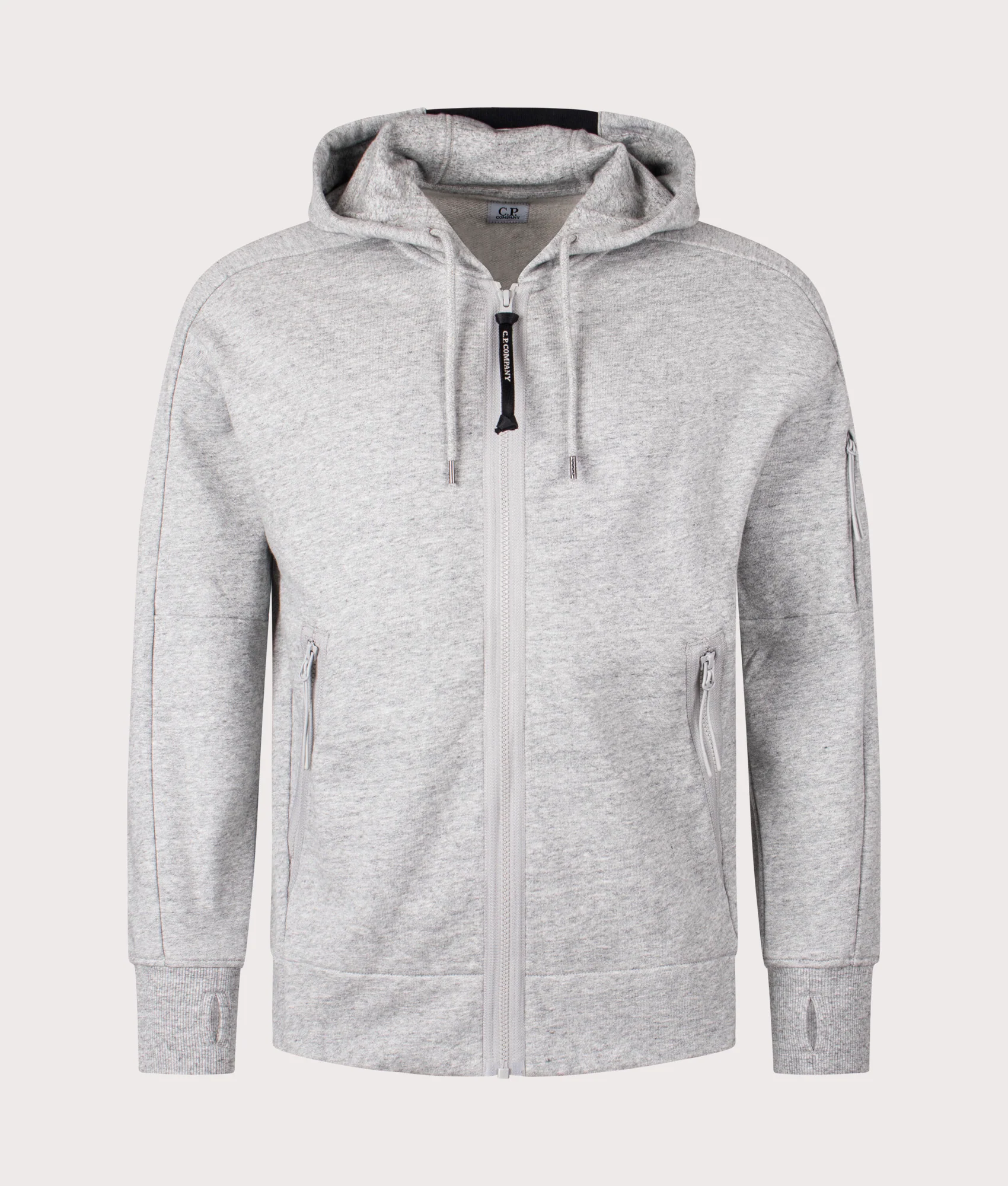Diagonal Raised Fleece Zip Through Hoodie - Image 4