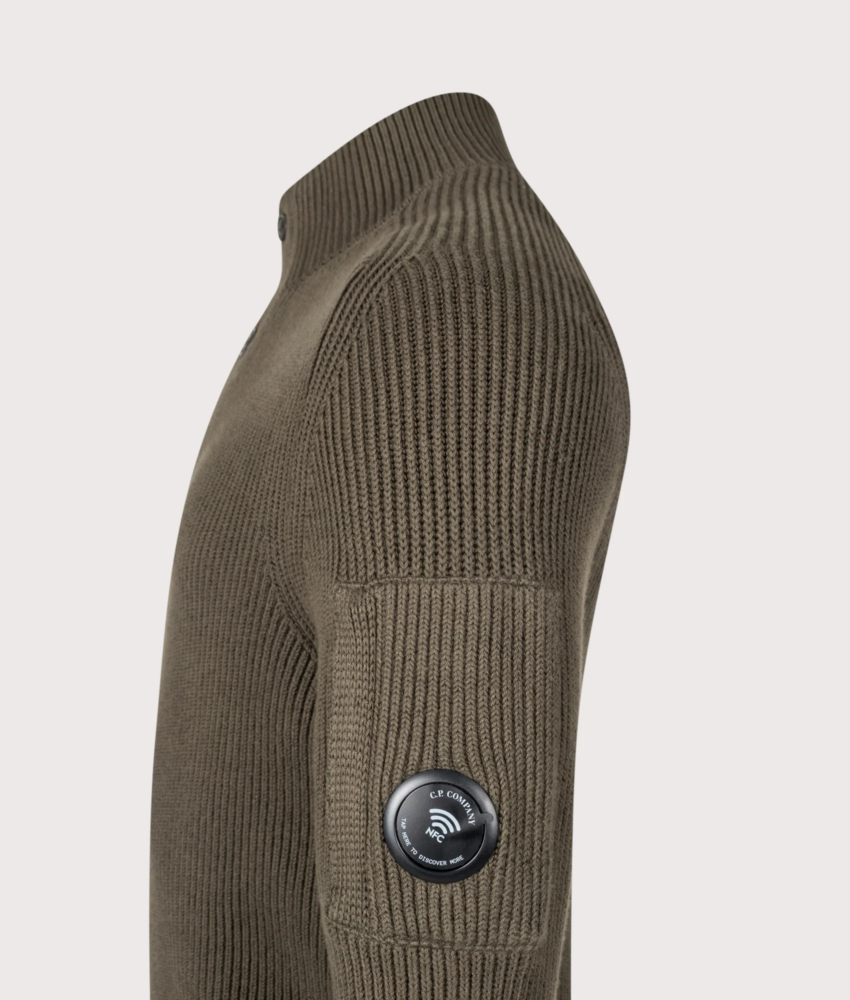 Full Rib Cotton Half Button Lens Jumper - Image 3