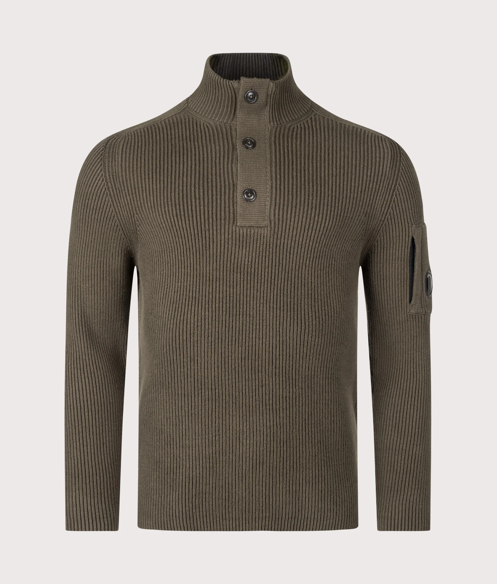 Full Rib Cotton Half Button Lens Jumper - Image 4