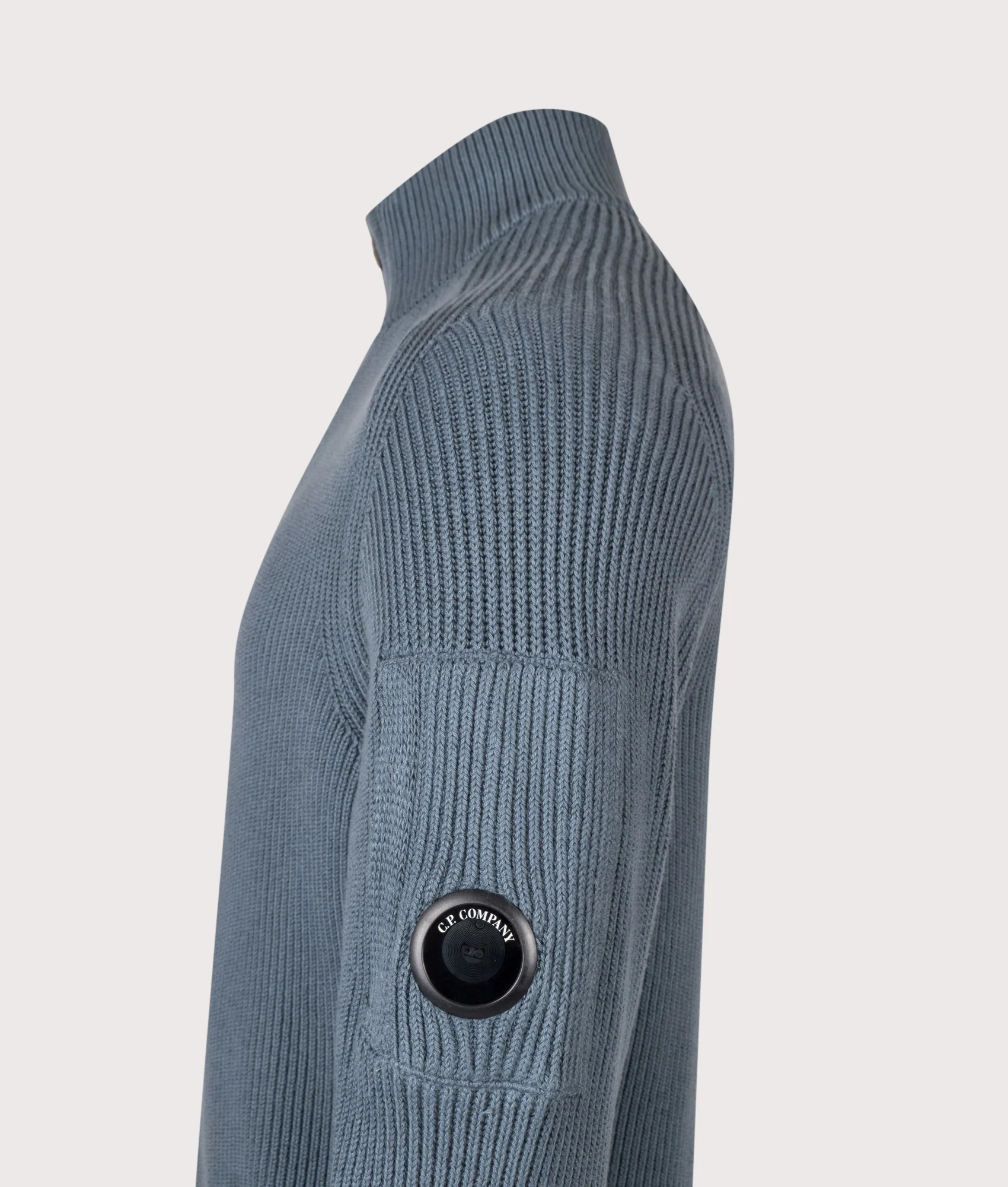 Full Rib Cotton Half Button Lens Jumper - Image 2