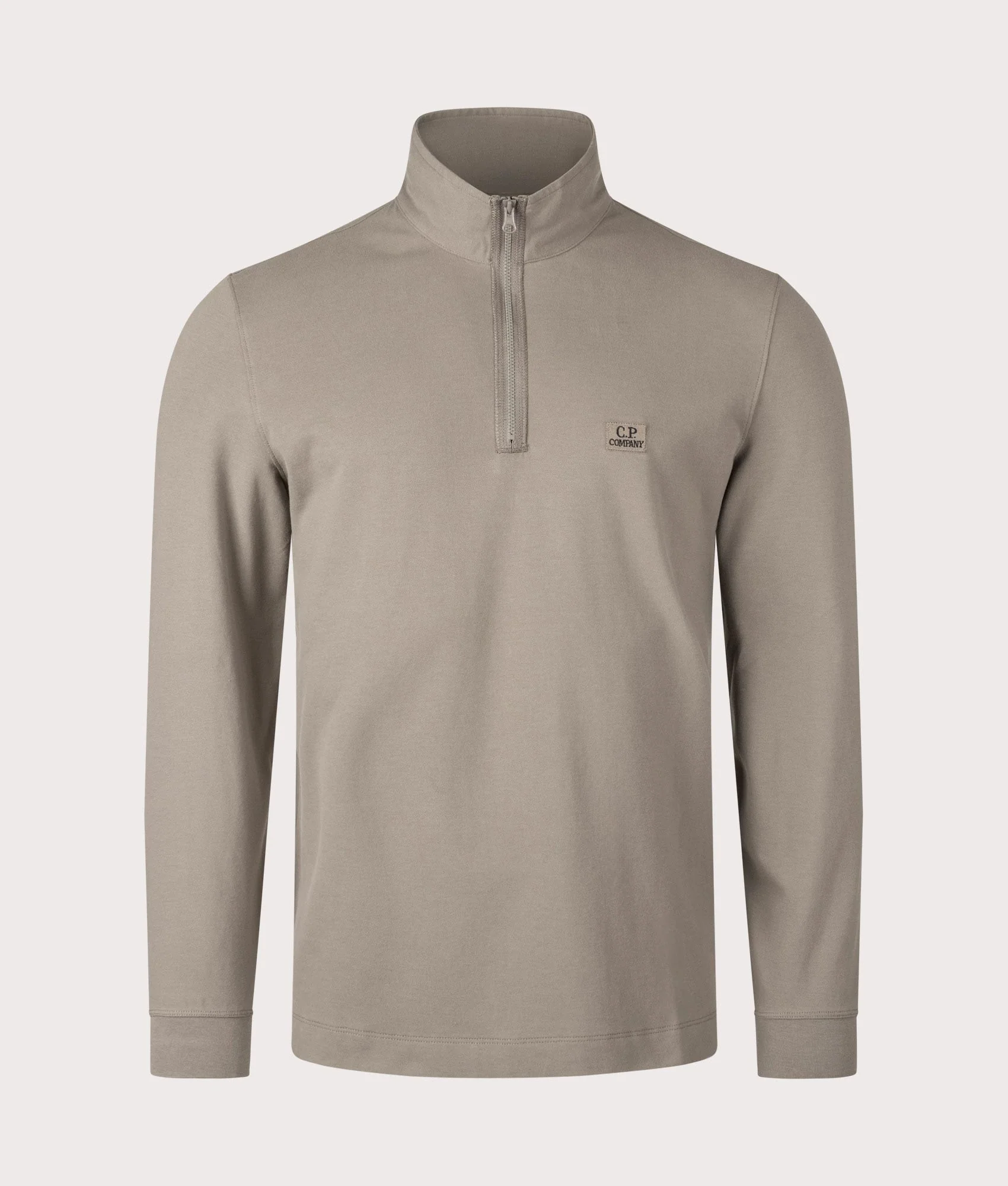 Stretch Piqué Long Sleeve Quarter Zip Polo Shirt