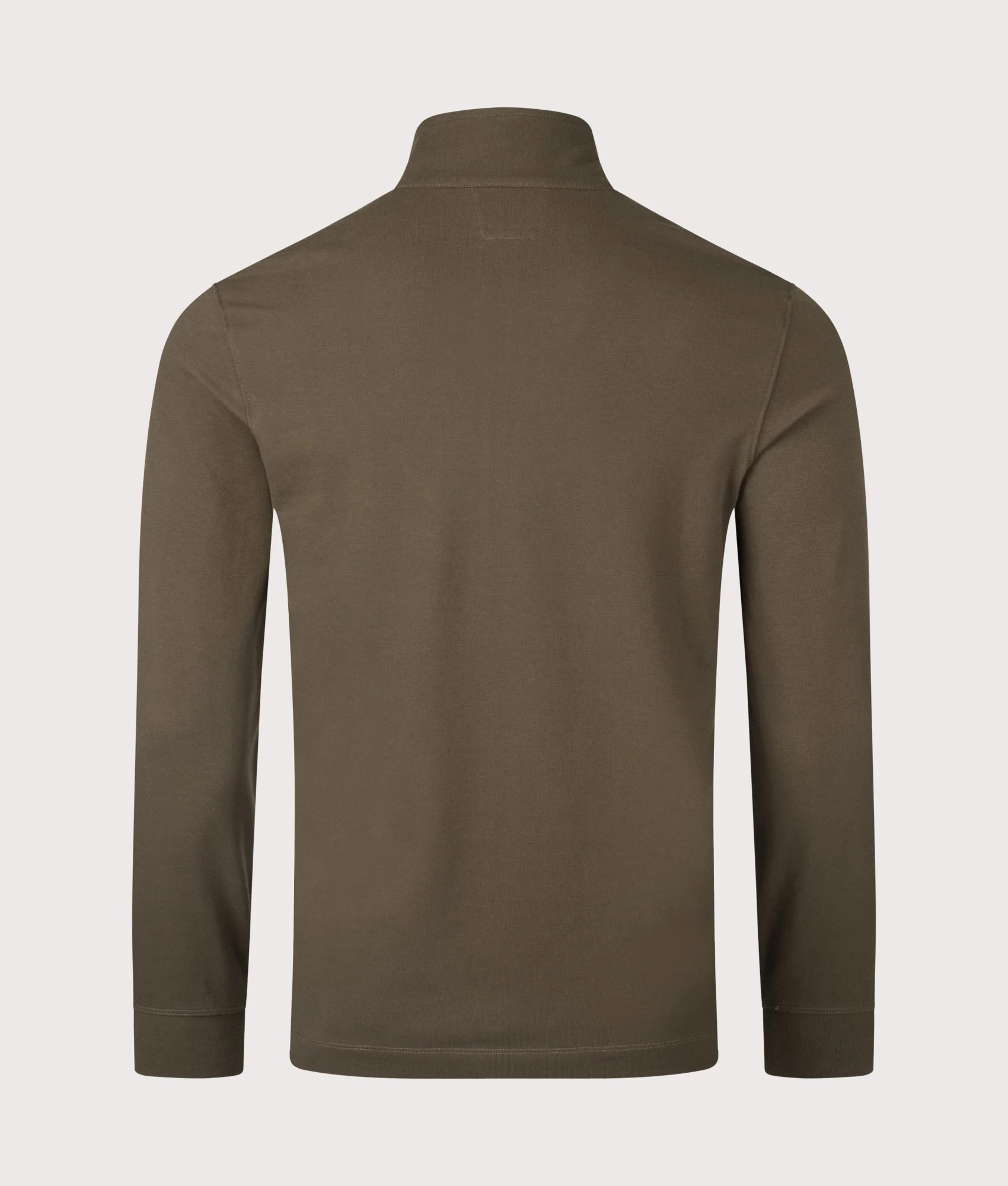 Stretch Piqué Quarter Zip Long Sleeve Polo Shirt - Image 3