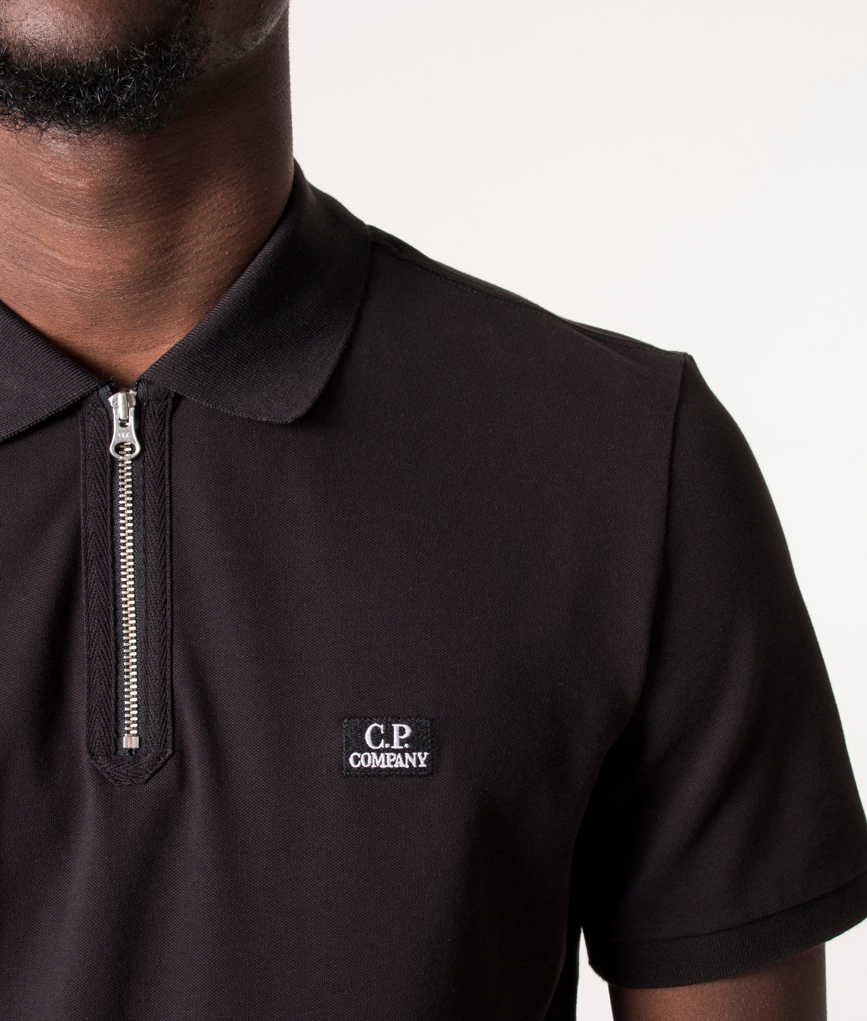 Slim Fit Quarter Zip Stretch Piqué Polo Shirt - Image 2