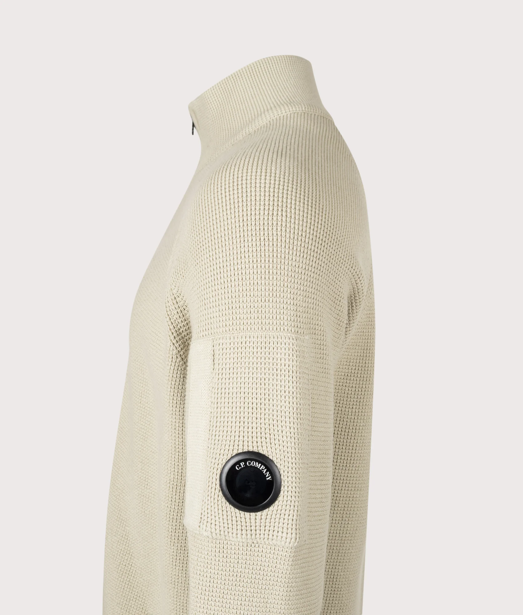Waffle Knit Zip Through Lens Cardigan - Image 3