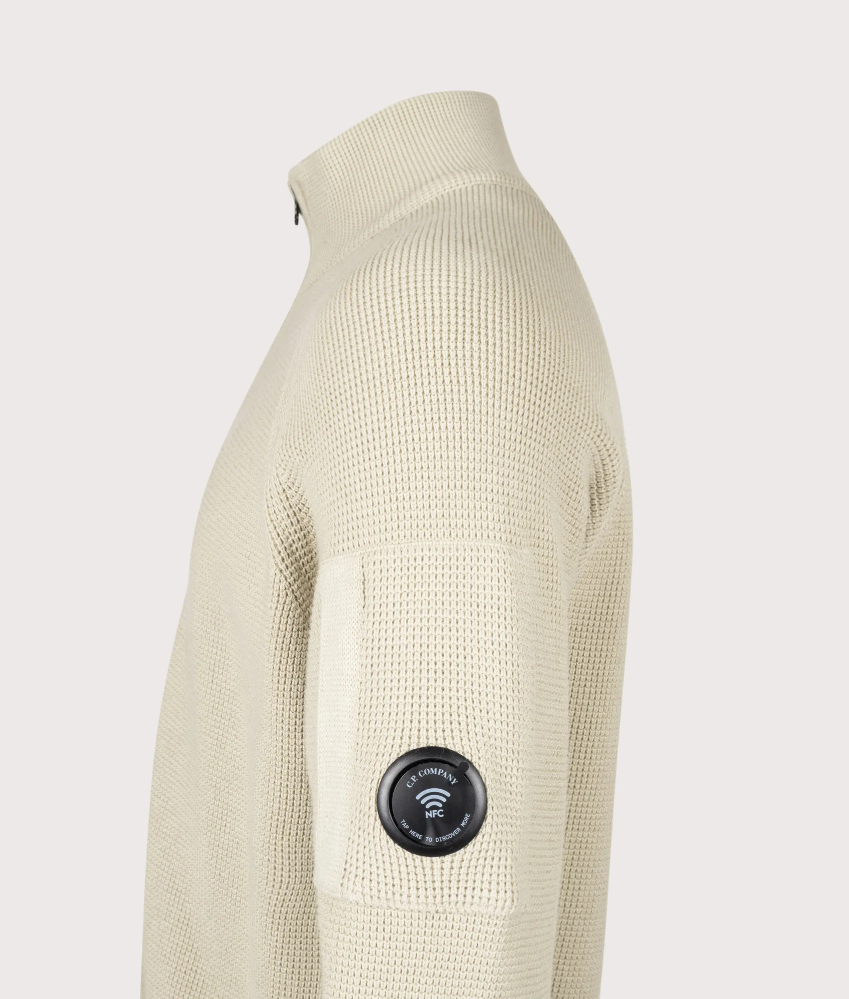 Waffle Knit Zip Through Lens Cardigan - Image 4