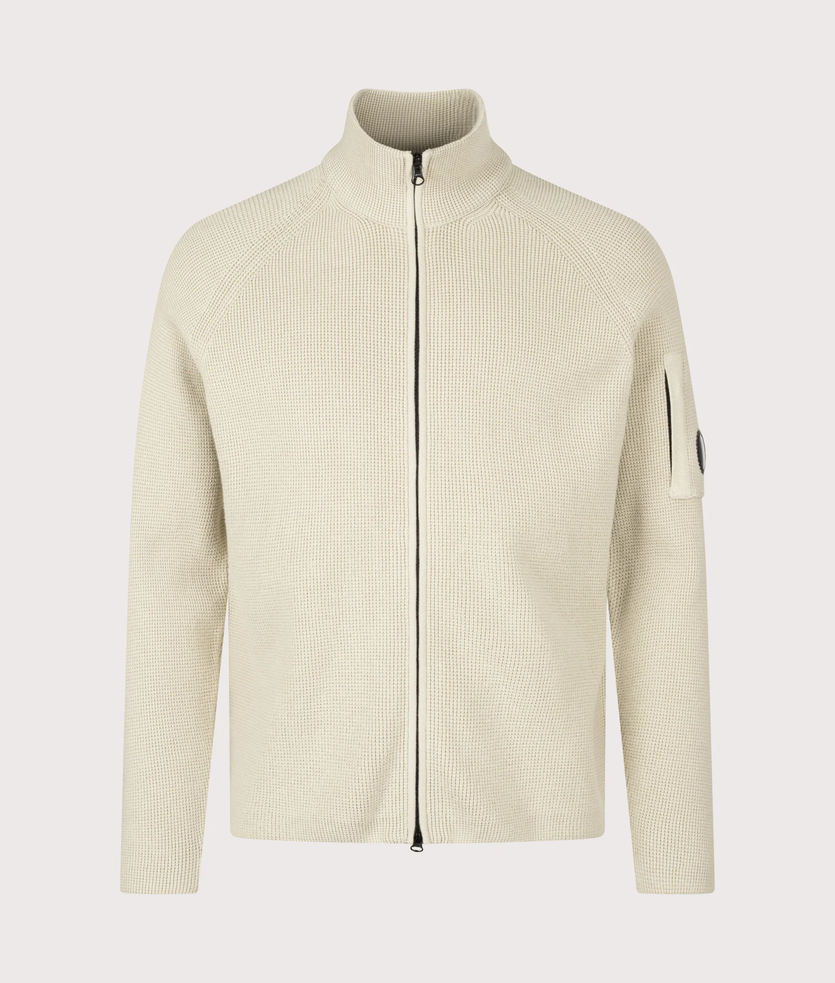 Waffle Knit Zip Through Lens Cardigan - Image 5