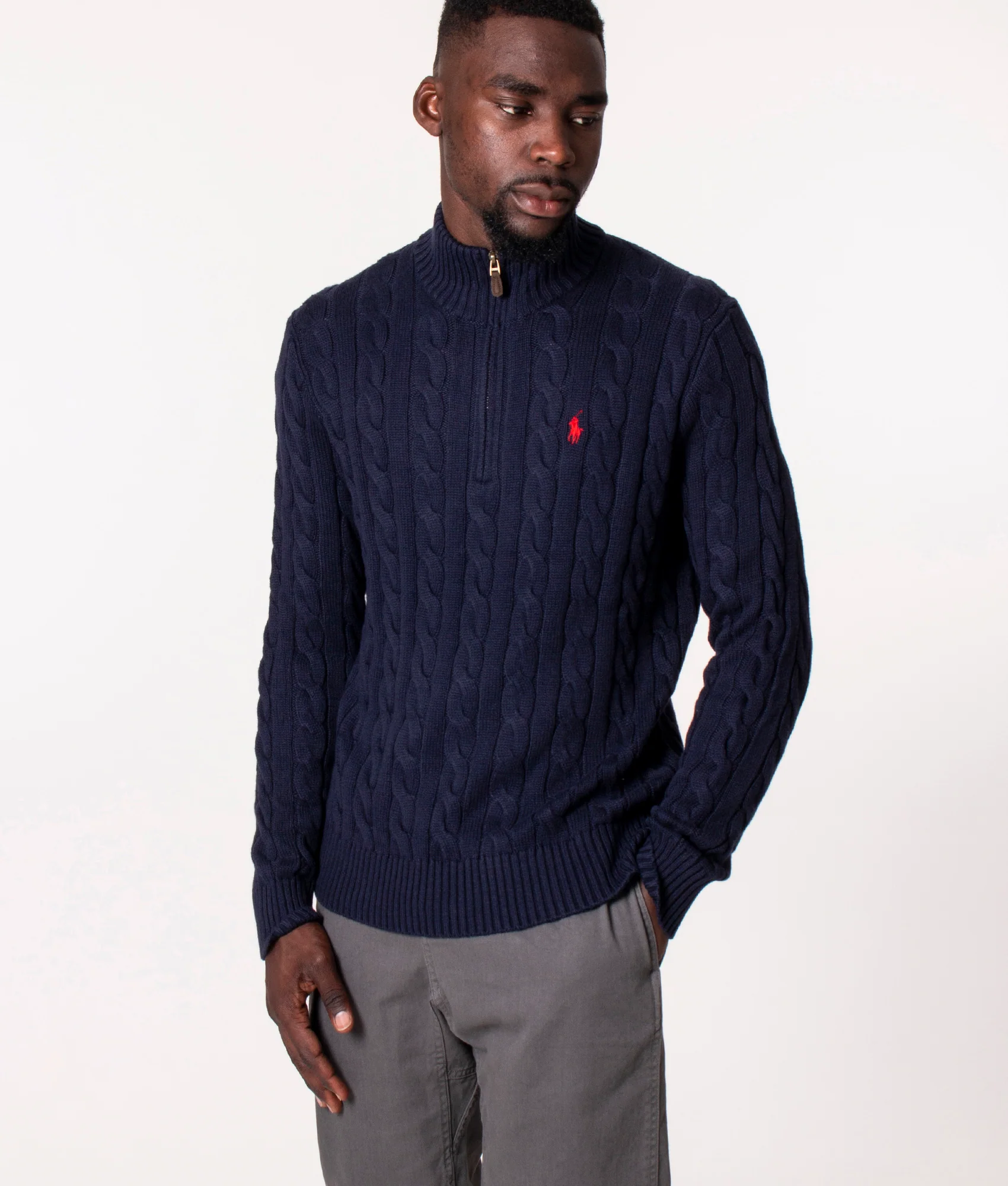 Cable Knit Quarter Zip Jumper - Image 2