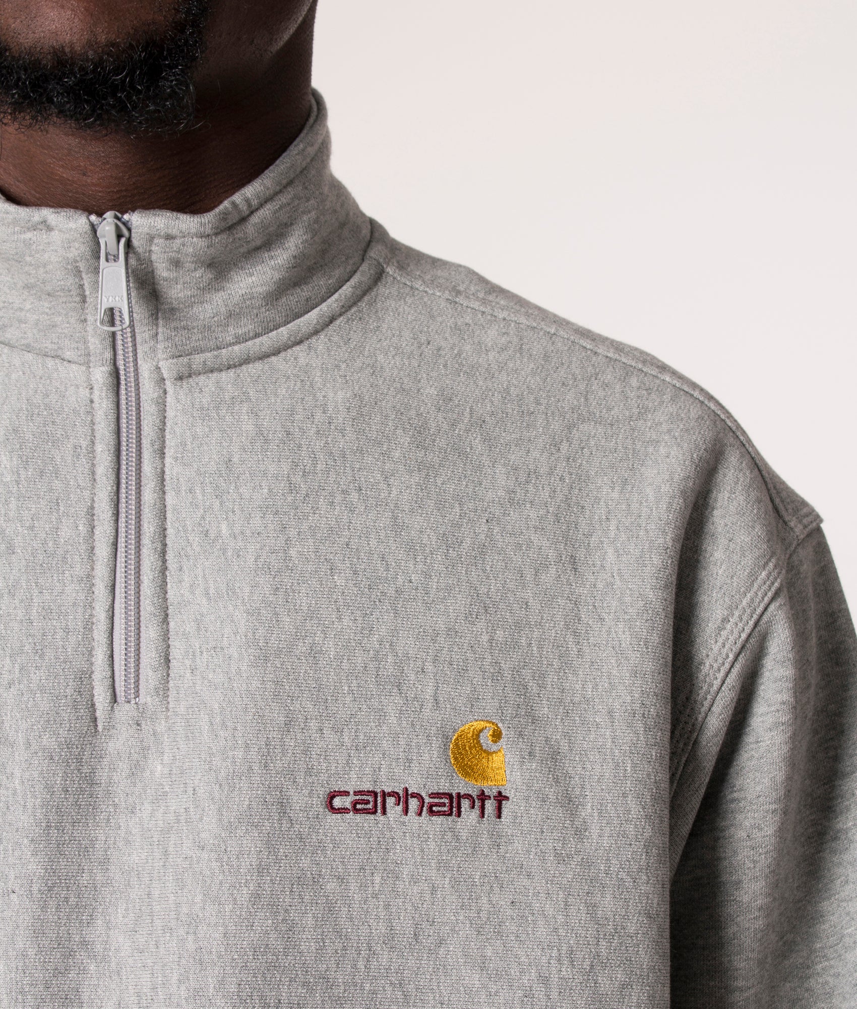 Loose Fit Quarter Zip American Script Sweatshirt - Image 3
