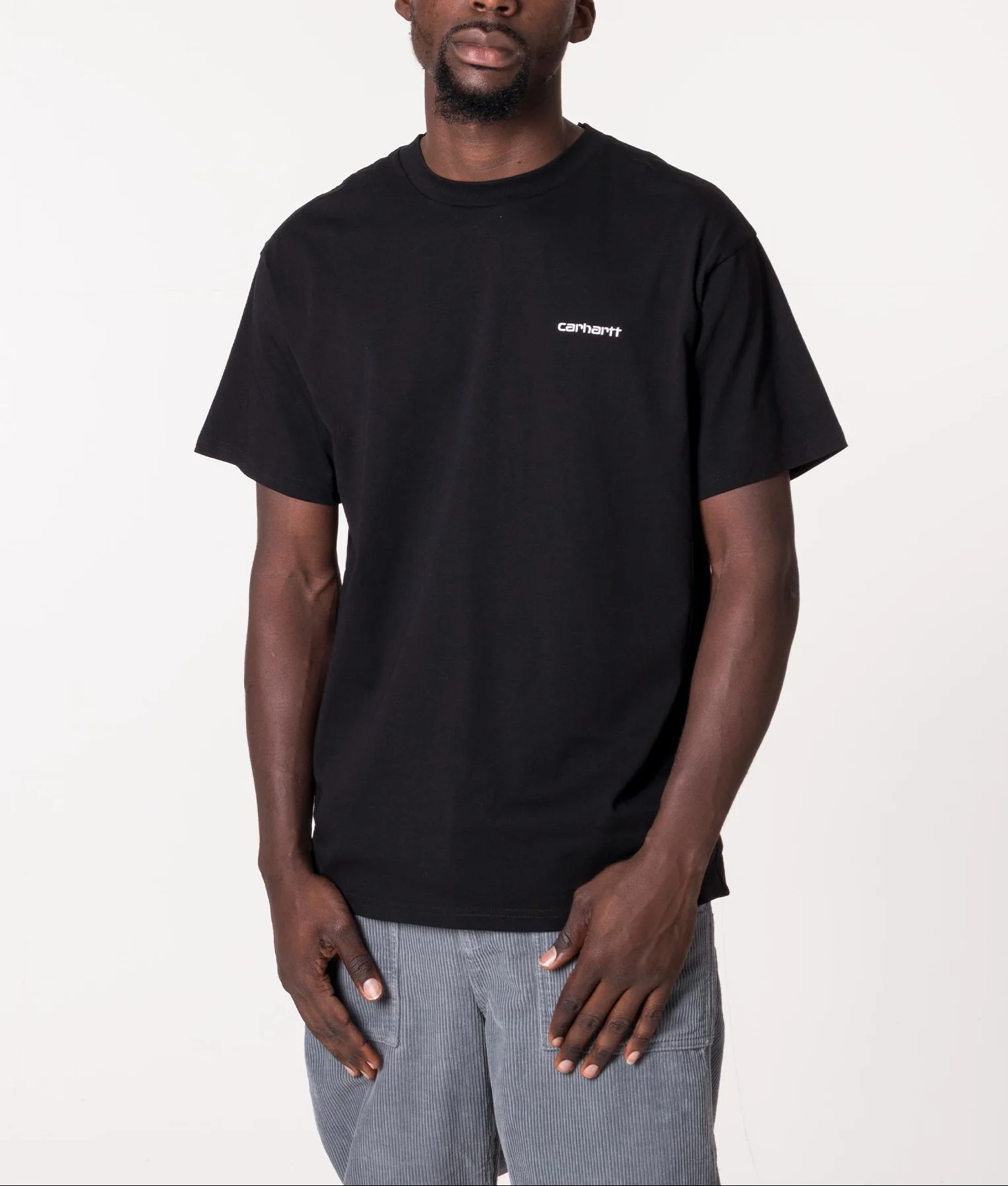 Loose Fit Script Embroidery T-Shirt - Image 2