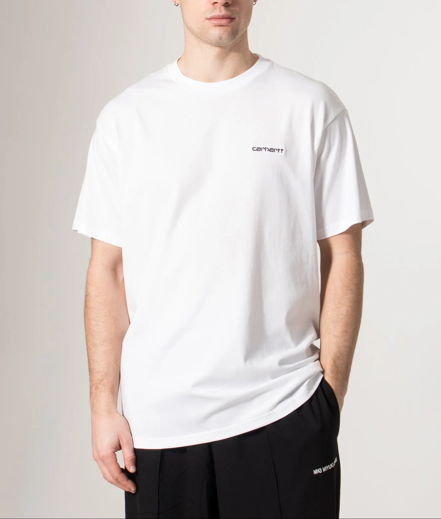 Loose Fit Script Embroidery T-Shirt