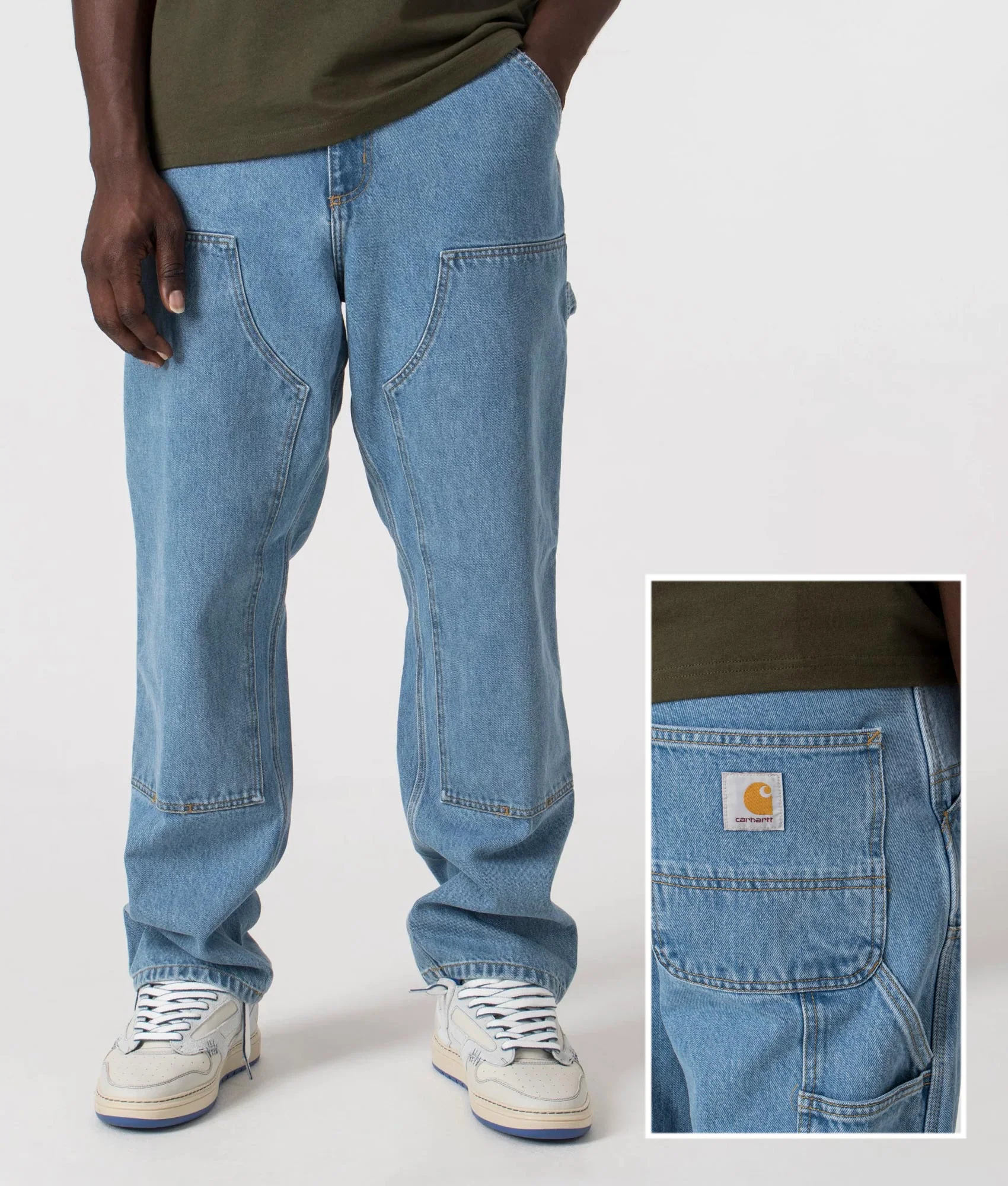 Relaxed Fit Double Knee Pants