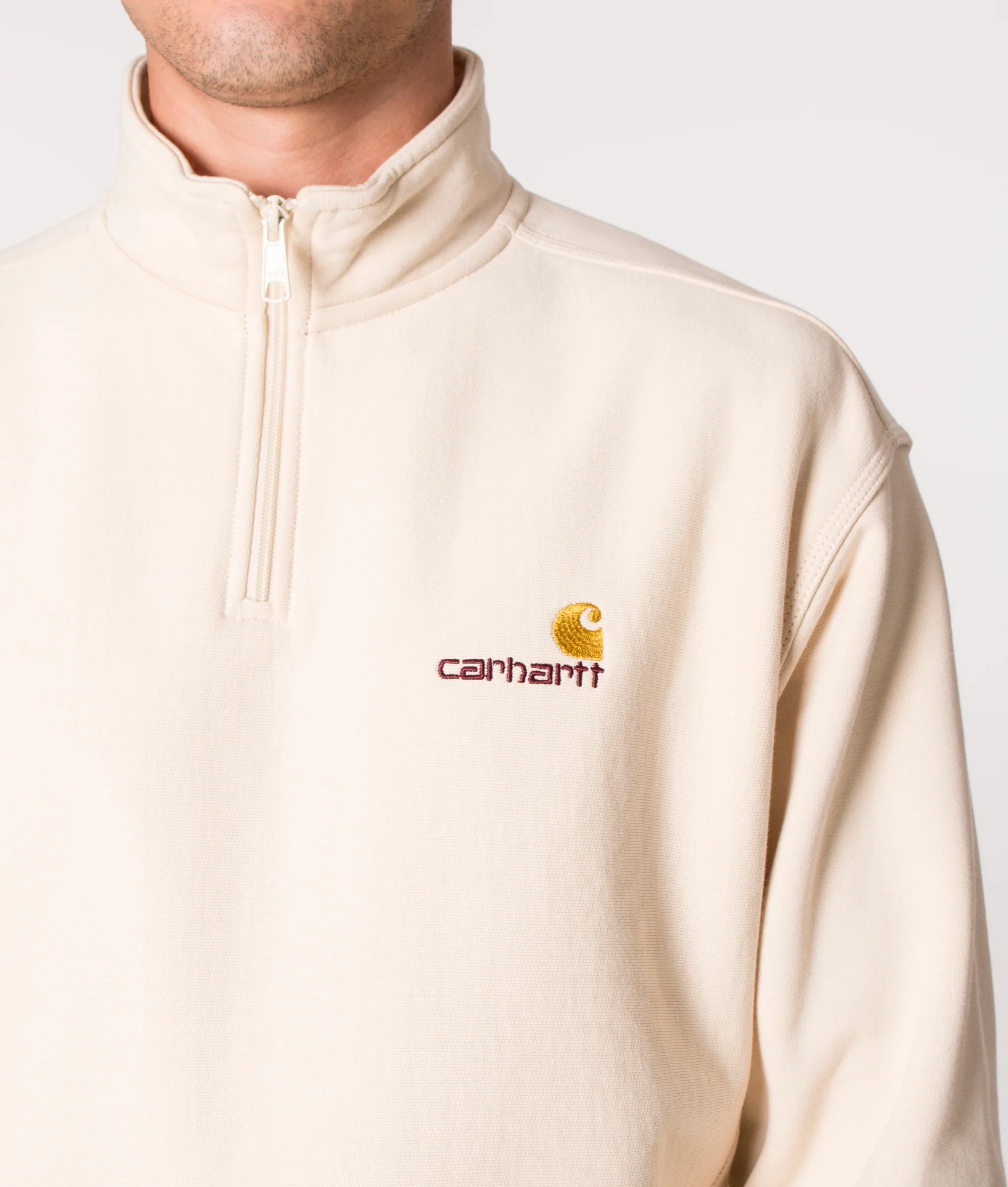 Loose Fit Quarter Zip American Script Sweatshirt - Image 2