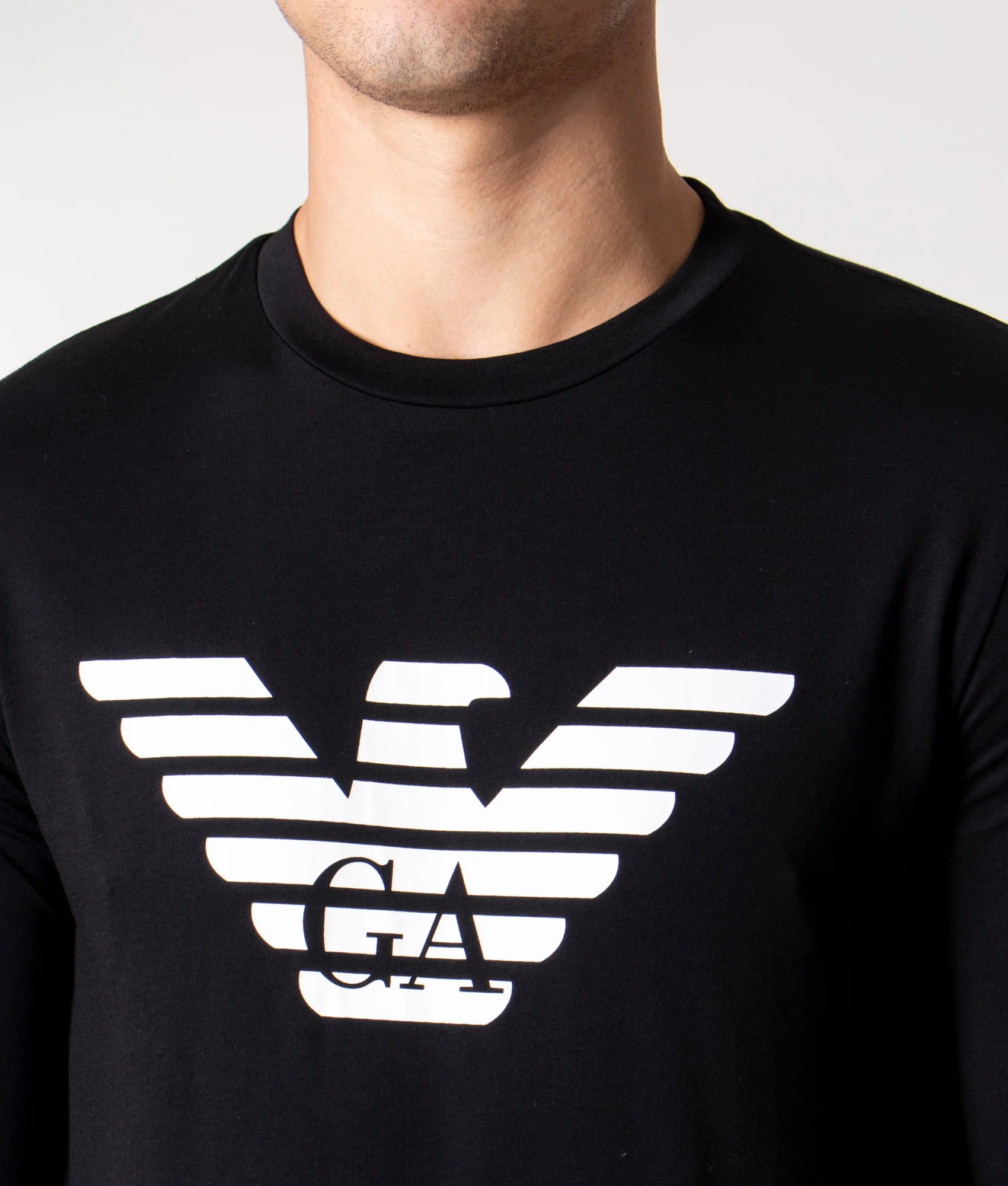 Slim Fit Long Sleeved Large Logo Eagle T-Shirt - Image 2