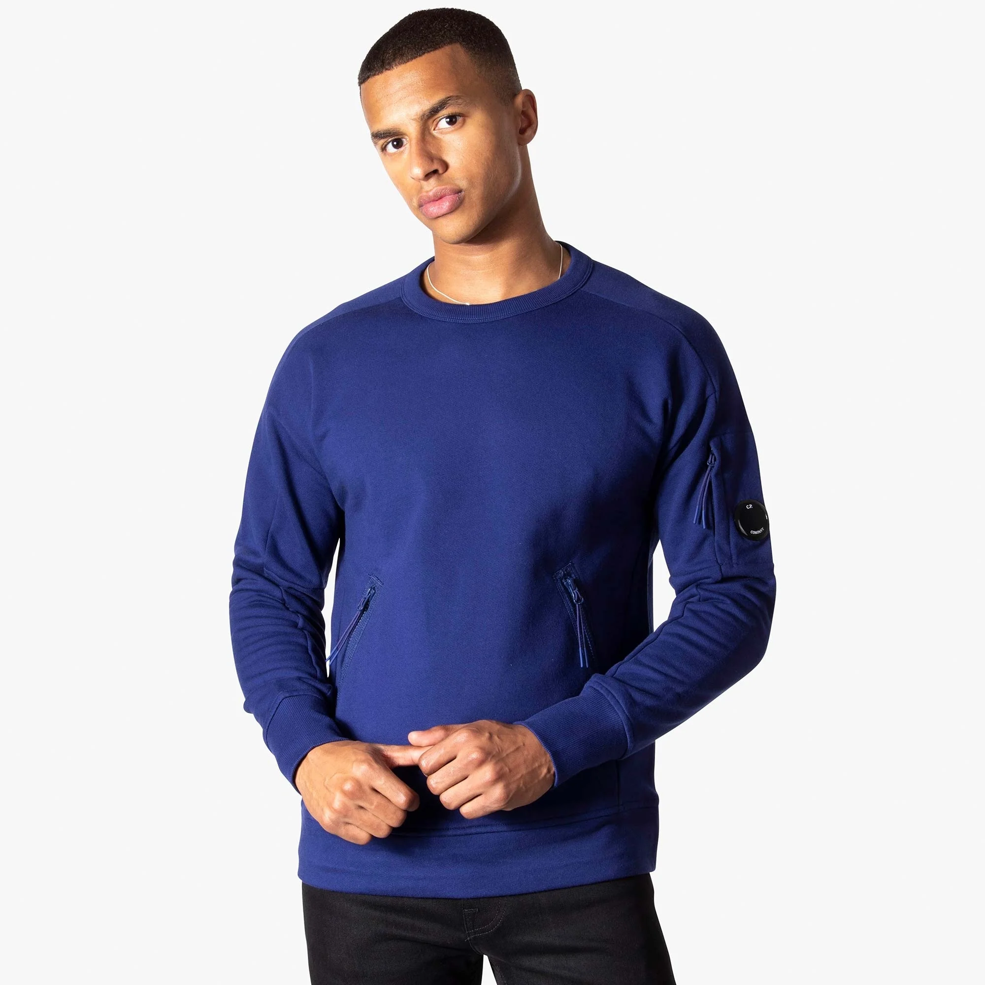 Diagonal Raised Fleece Zip Pocket Sweat - Image 4