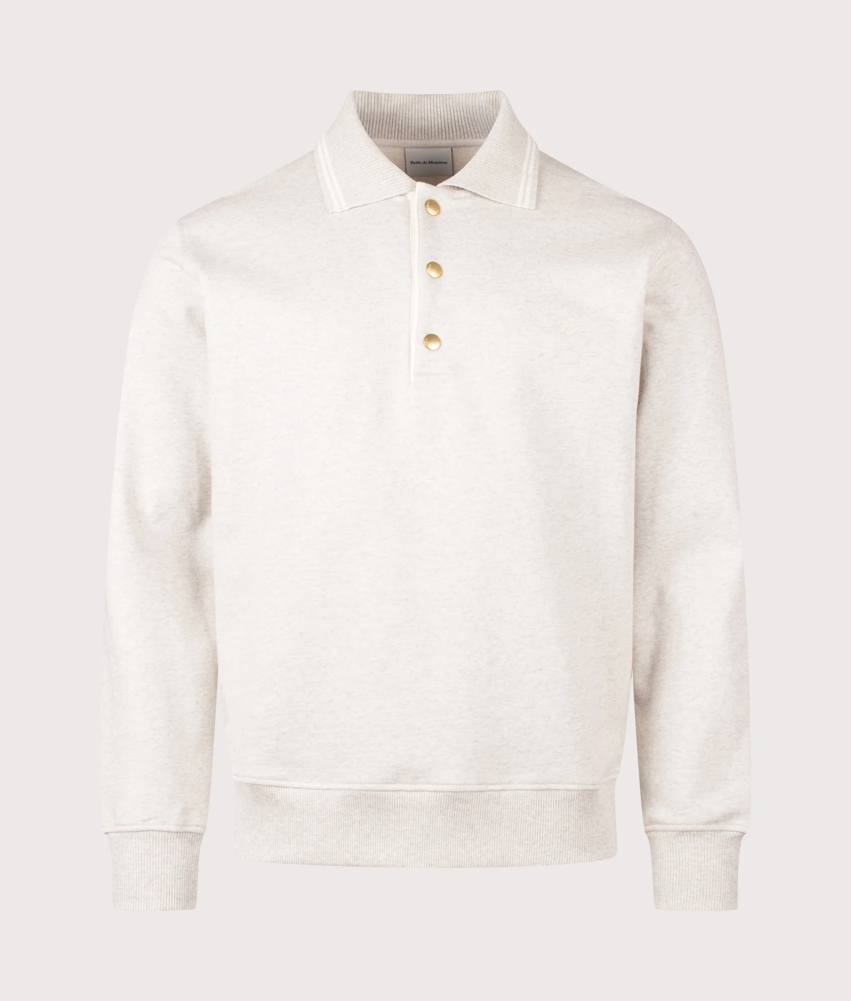 Relaxed Fit Drôle Long Sleeve Polo Shirt
