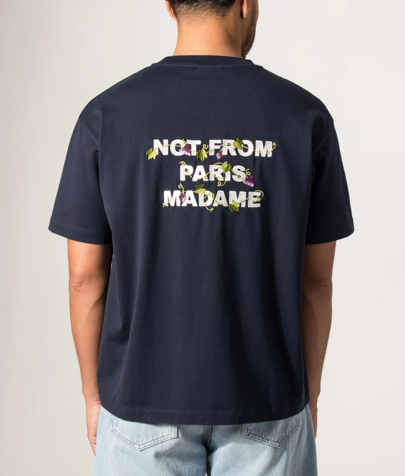 Relaxed Fit Vine Embroidered Slogan T-shirt - Image 3