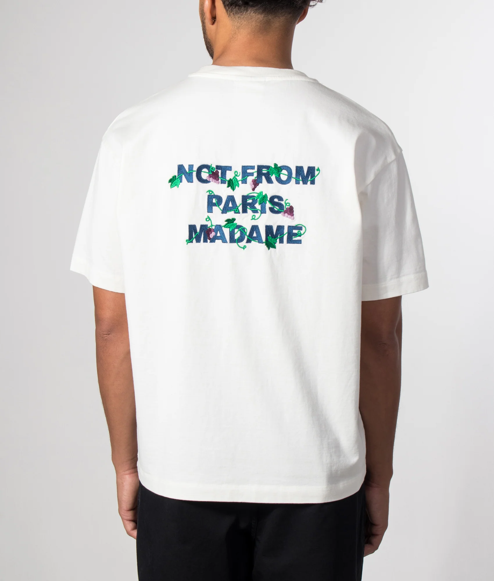 Relaxed Fit Vine Embroidered Slogan T-shirt - Image 3