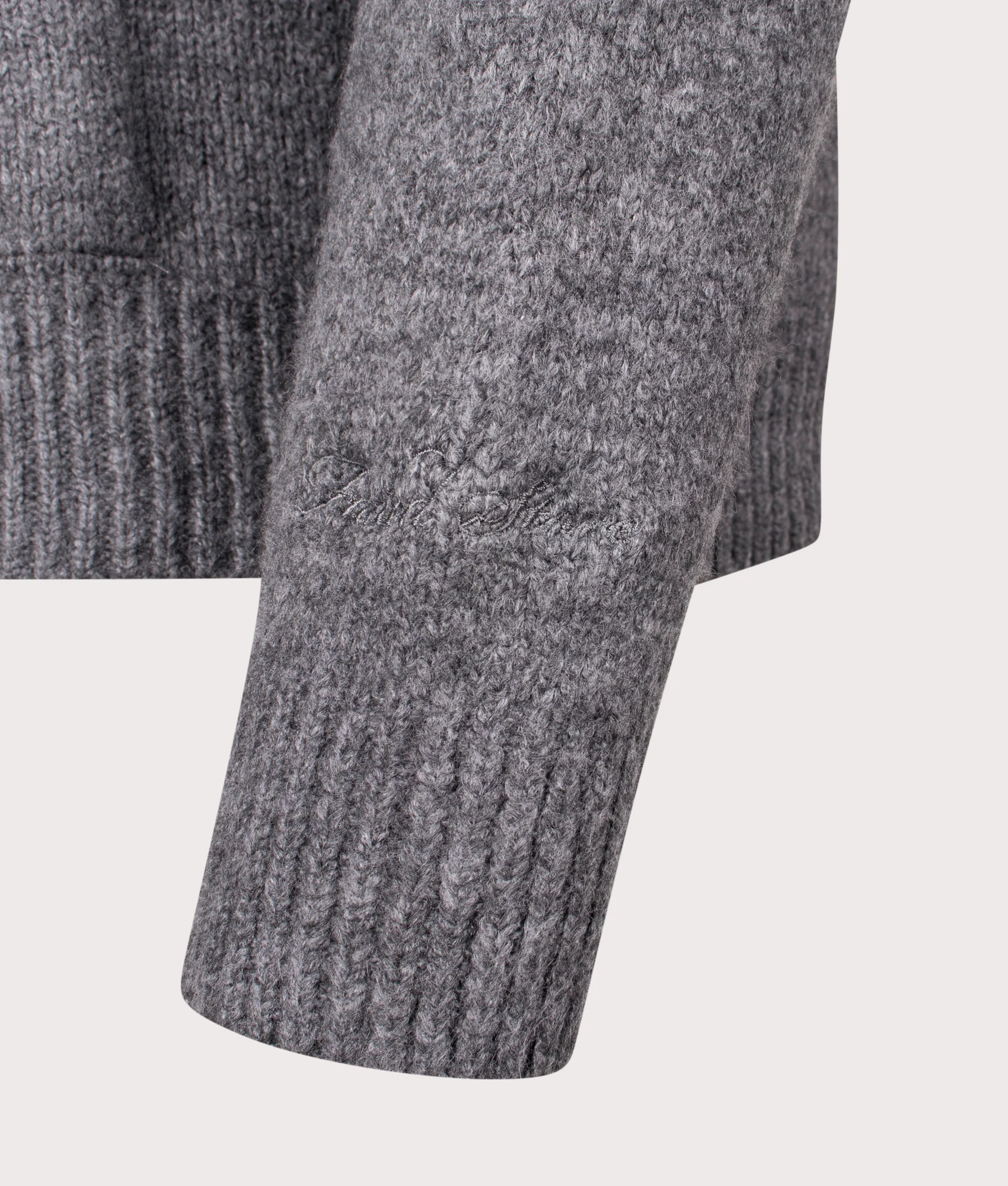 Relaxed Fit Knitted Full Zip Hoodie - Image 2