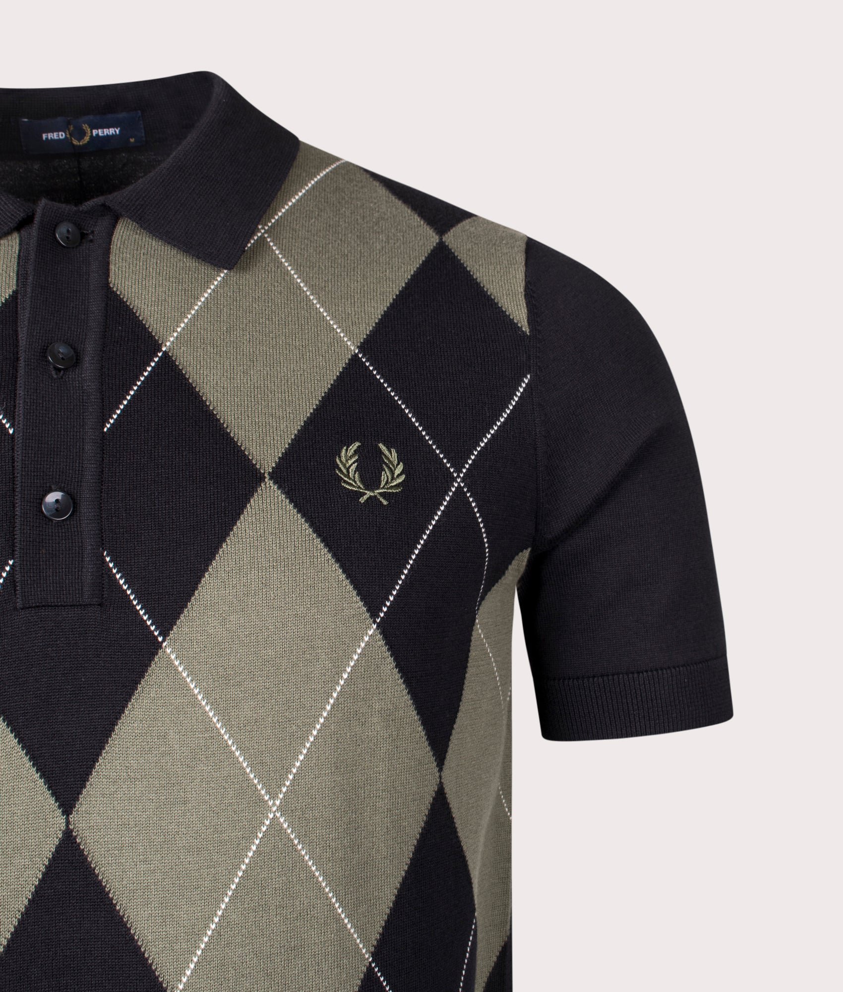 Regular Fit Argyle Knitted Polo Shirt - Image 3