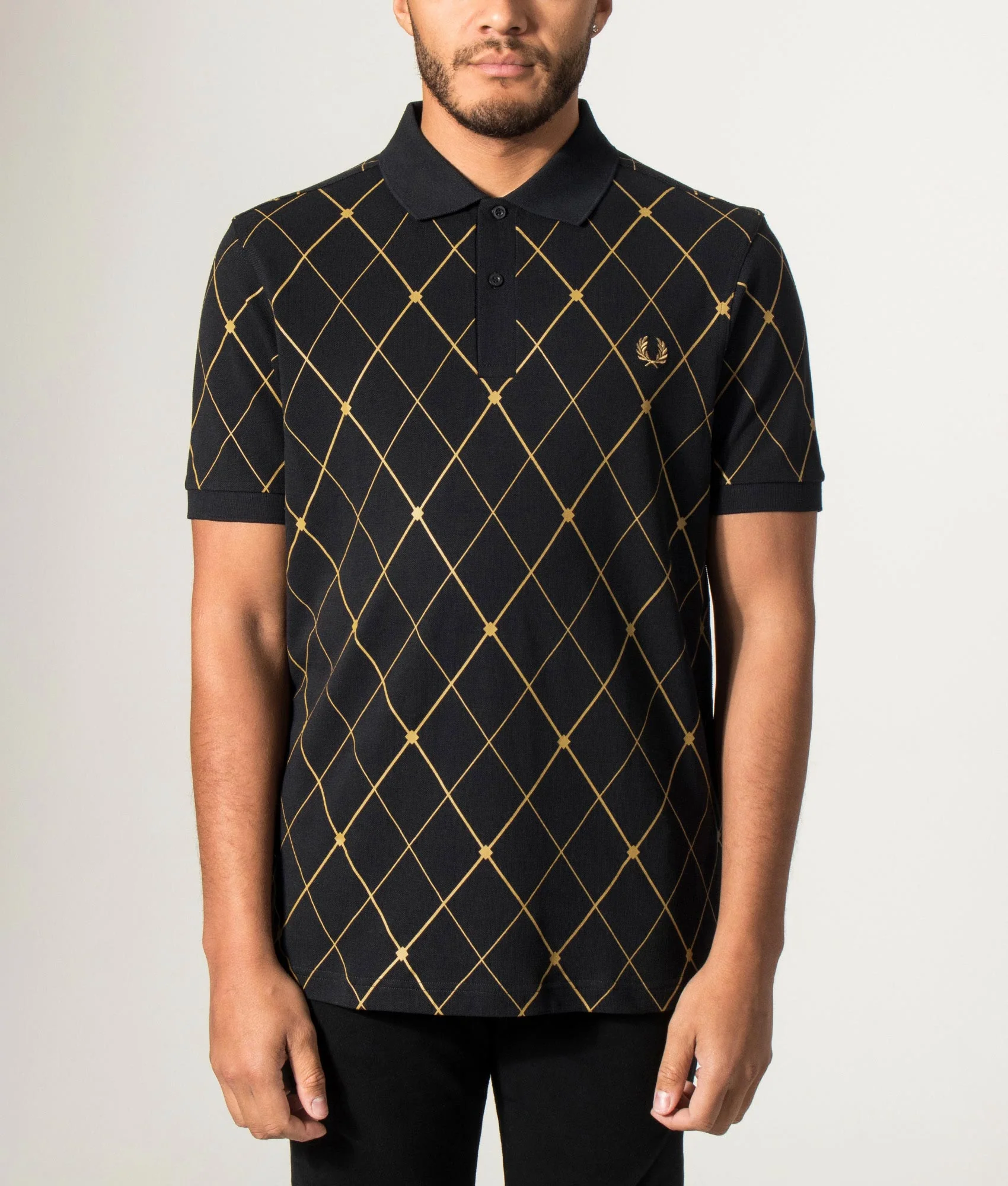 Regular Fit Argyle Print Fred Perry Shirt - Image 2