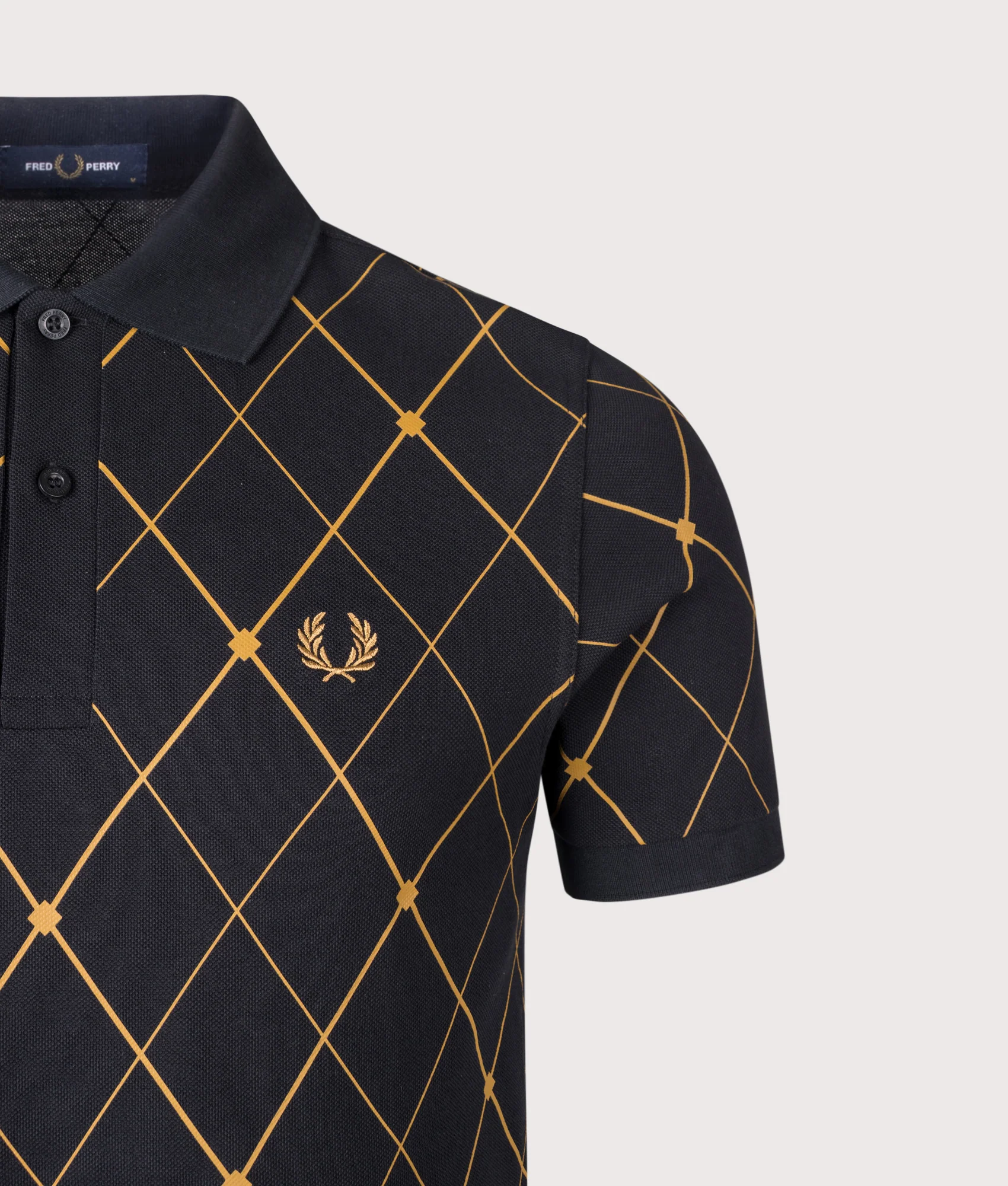 Regular Fit Argyle Print Fred Perry Shirt - Image 3