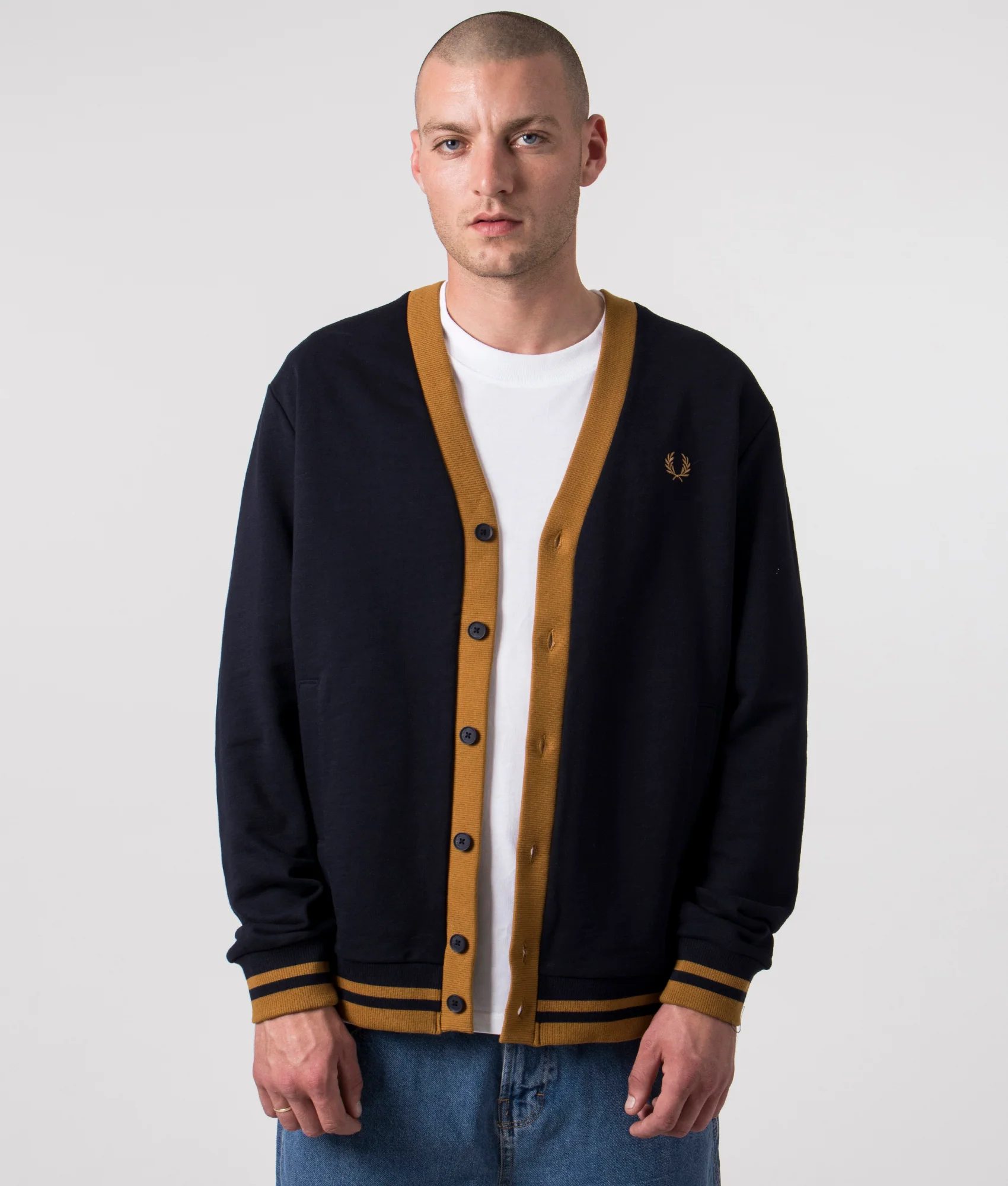 Regular Fit Contrast Detail Cardigan