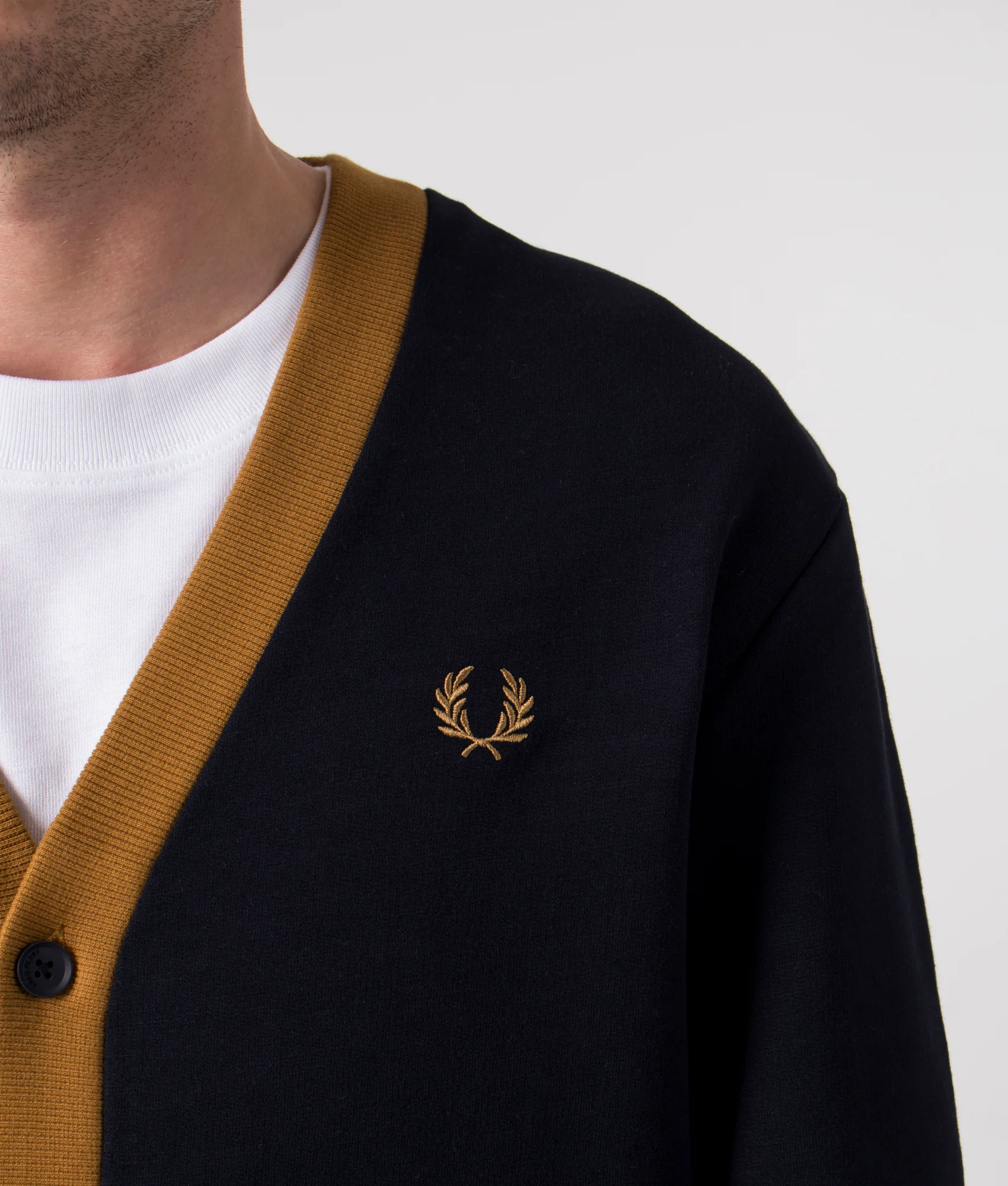 Regular Fit Contrast Detail Cardigan - Image 2